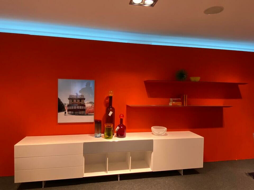 Kettnaker - Wandkombination Alea Solo Lack Weiß Matt Und Blutorange - 2