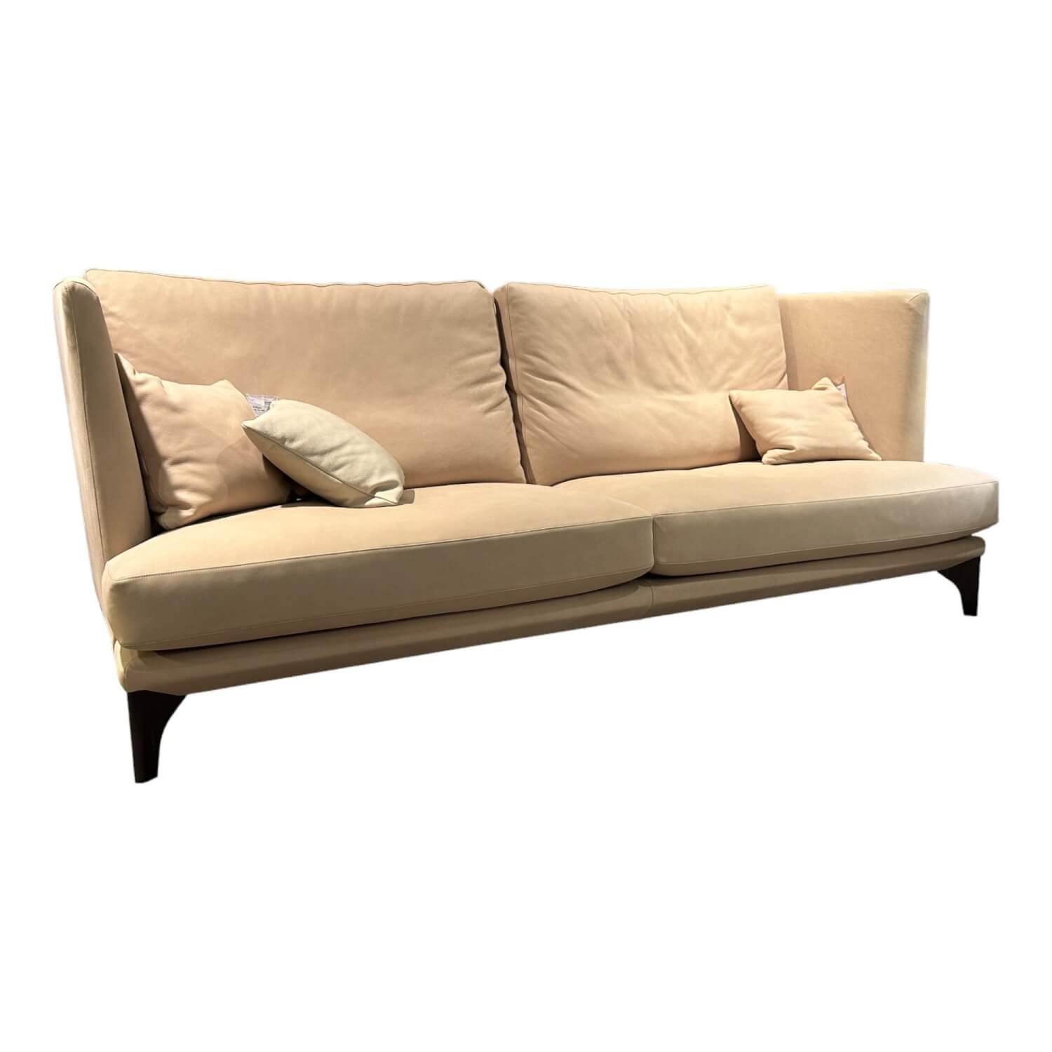 Bielefelder Werkstätten - Sofa Polo Lounge BW-162-3001 Leder Java Sand BW0500-502 Holzfuß In Wengefarbe Gebeizt - 1