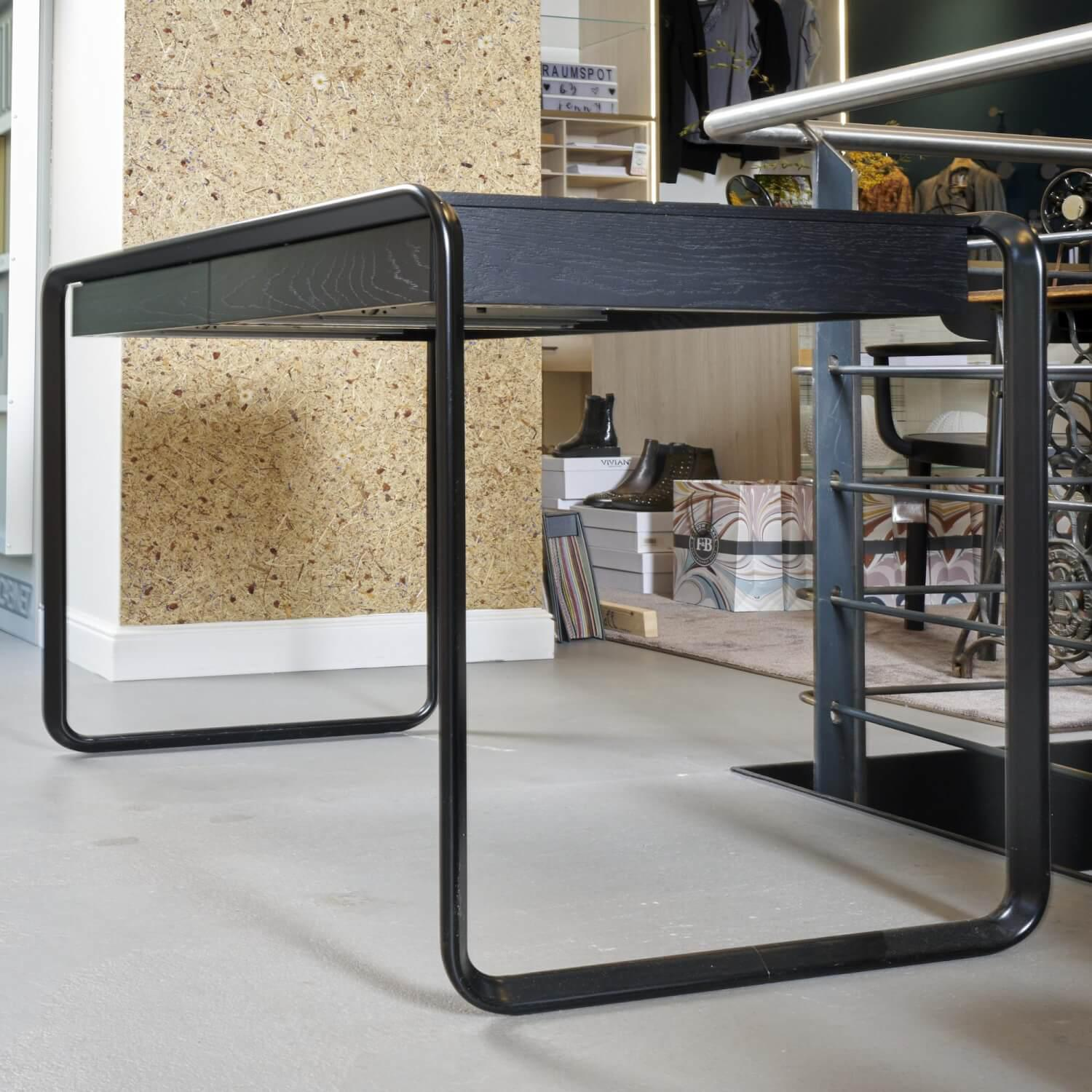 Tecta - Schreibtisch Oblique Eiche Furniert Schwarz Mit 2 Schubladen - 11