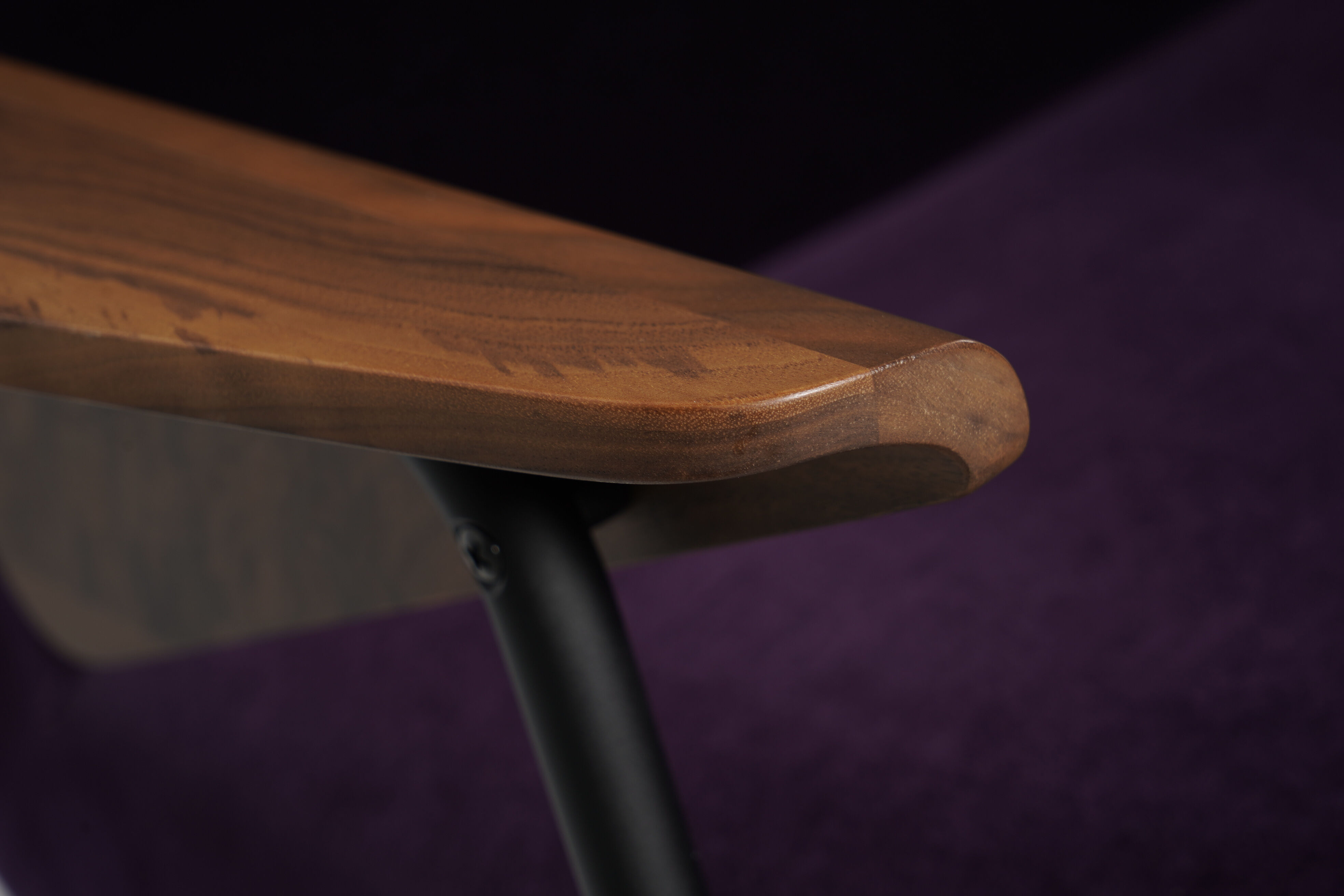Walter Knoll - Sessel Votteler Stoff Harald 2 Aubergine Nussbaum Geölt - 4