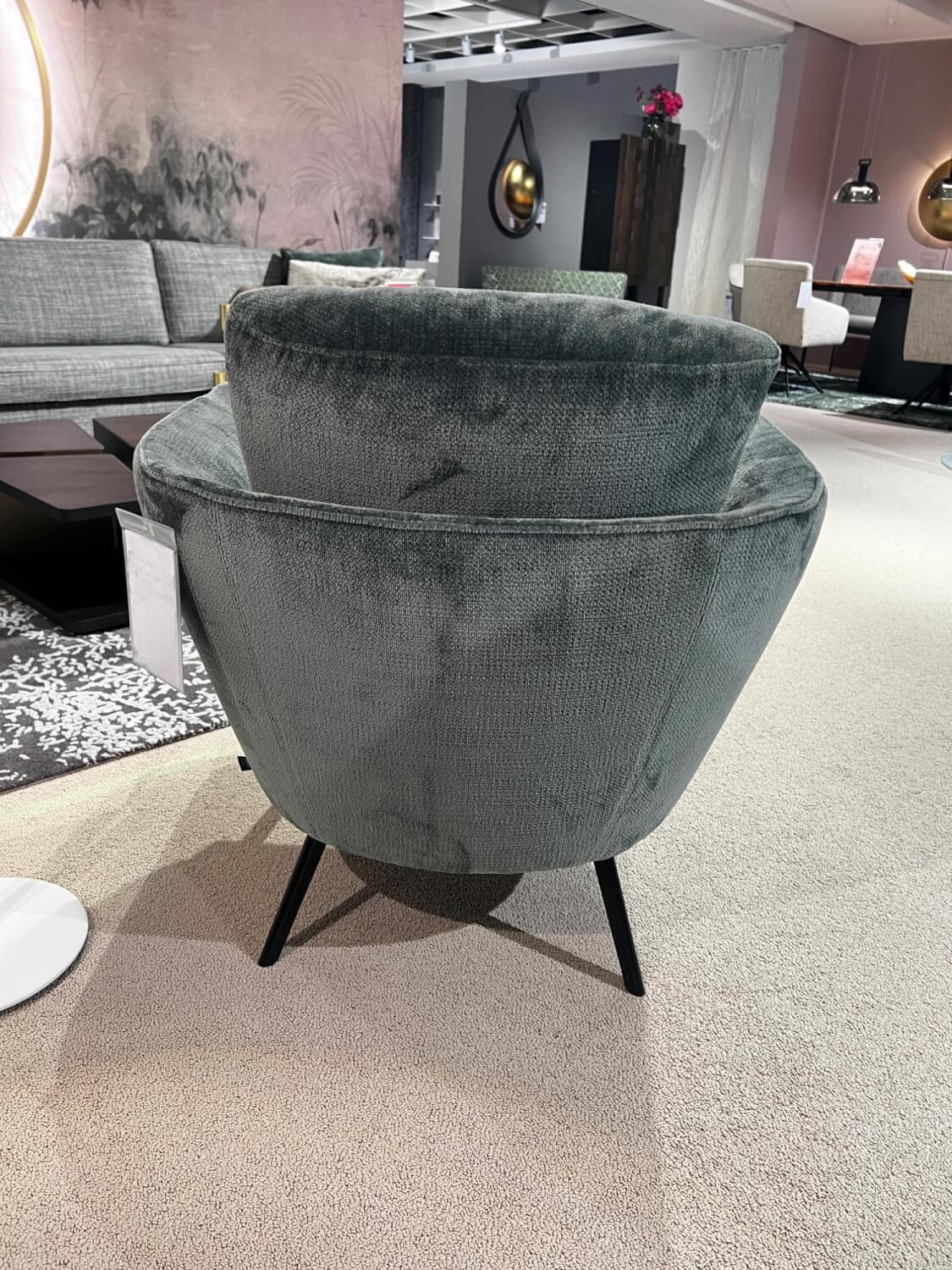 Christine Kröncke - Sessel Nona Stoff Cozy CK2773 Algue 032 Grau Metallfuß Schwarz Pulverbeschichtet - 6