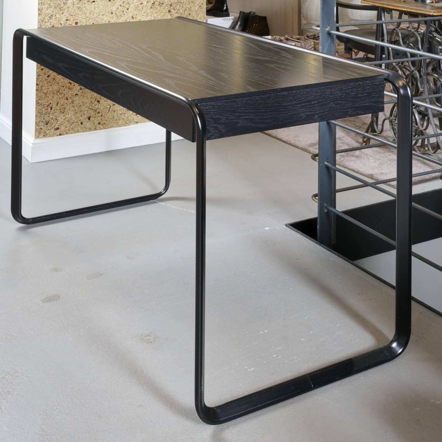 Tecta - Schreibtisch Oblique Eiche Furniert Schwarz Mit 2 Schubladen - 3