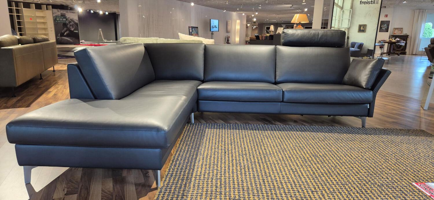 Erpo - Ecksofa CL 990 Leder 42.059 Anthrazit Füße Verchromt mit Fußablage - 10