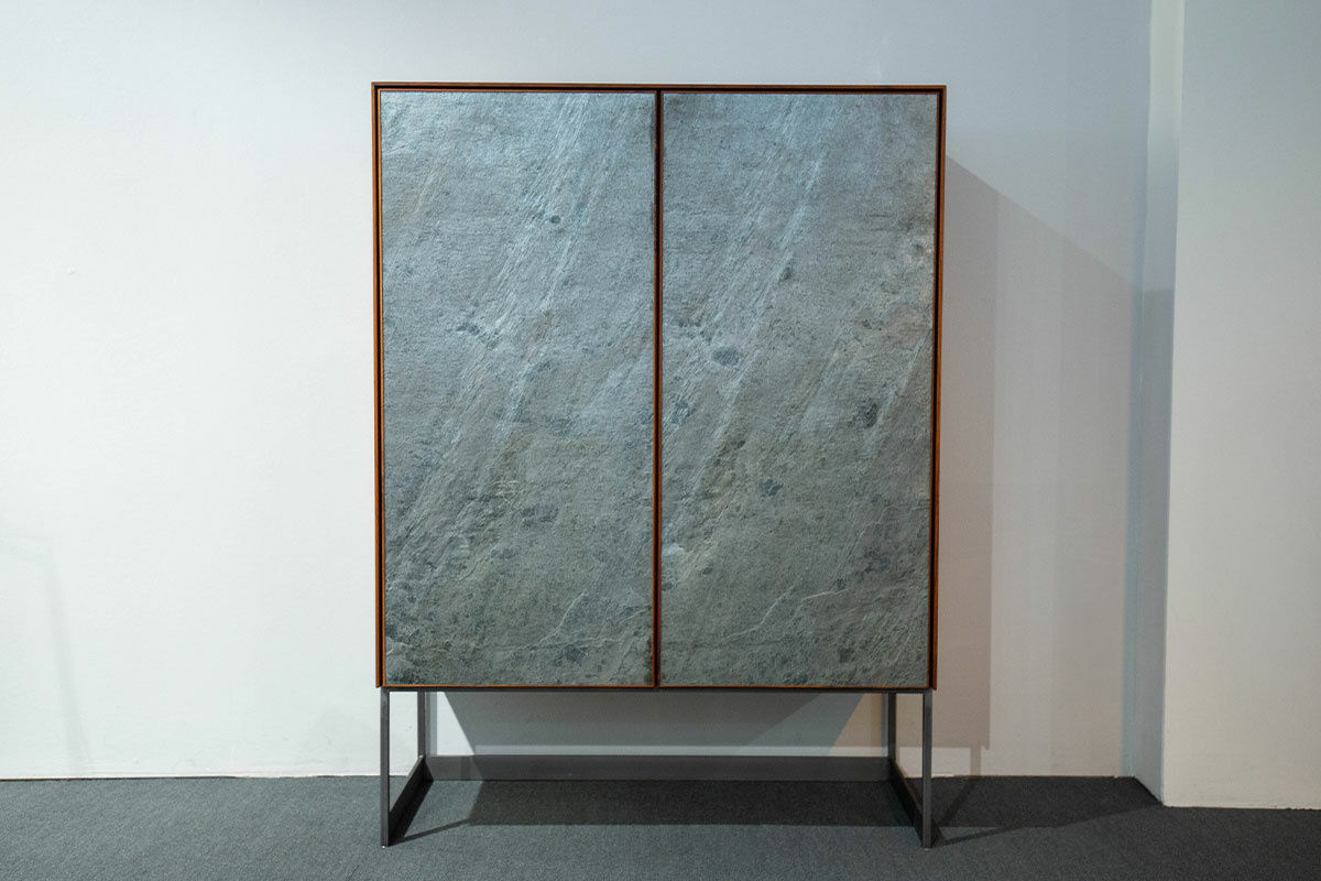Scholtissek - Schrank Alleskönner Korpus Astiger Nussbaum Naturgeölt Schieferfront Ocean Green - 4