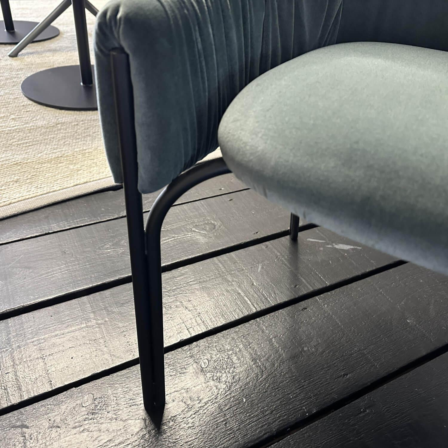 Freifrau - Armlehnstuhl Celine Low Stoff Spritz Aqua Blau Grün Gestell Metall Schattengrau Mit Kunststoffgleitern - 5