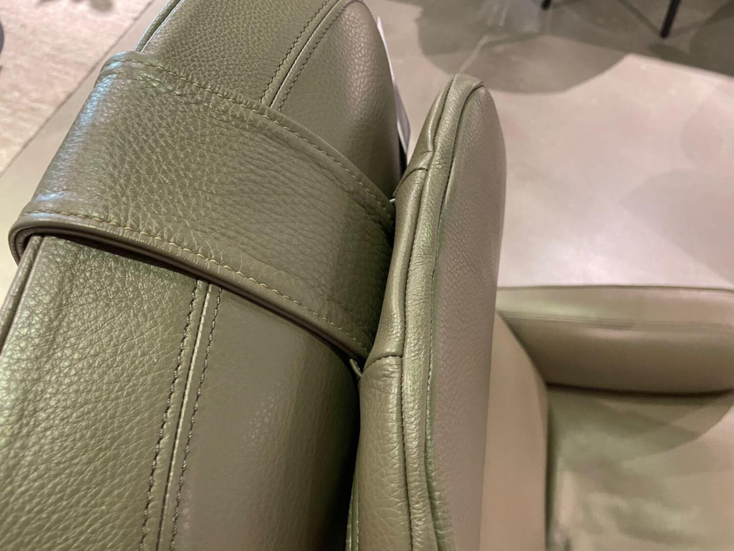 Jori - Relaxsessel Cosy Ghost Leder Lipano Oliva Grün Gestell 4 Sternfuß Bronze Matt Schwarz Lackiert Inklusive Kopfkissen - 3