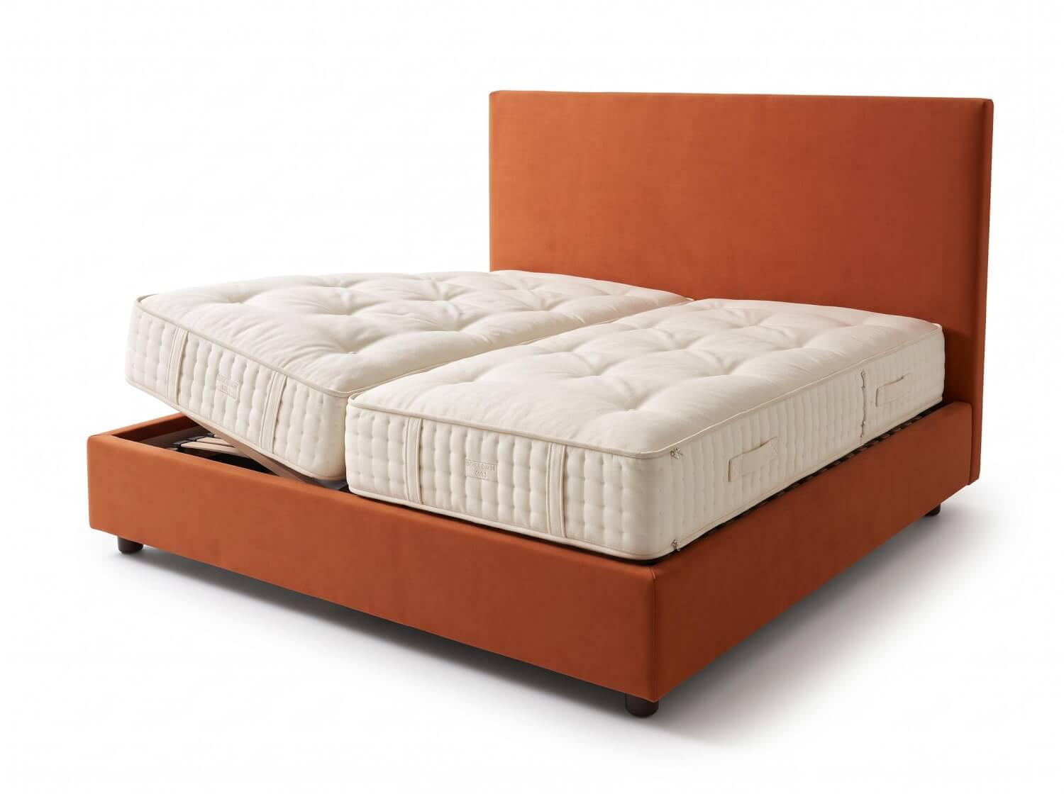 Schramm - Bett Modell Grand Cru In Orange Inkl. Matratzen Und Lattenrost - 1