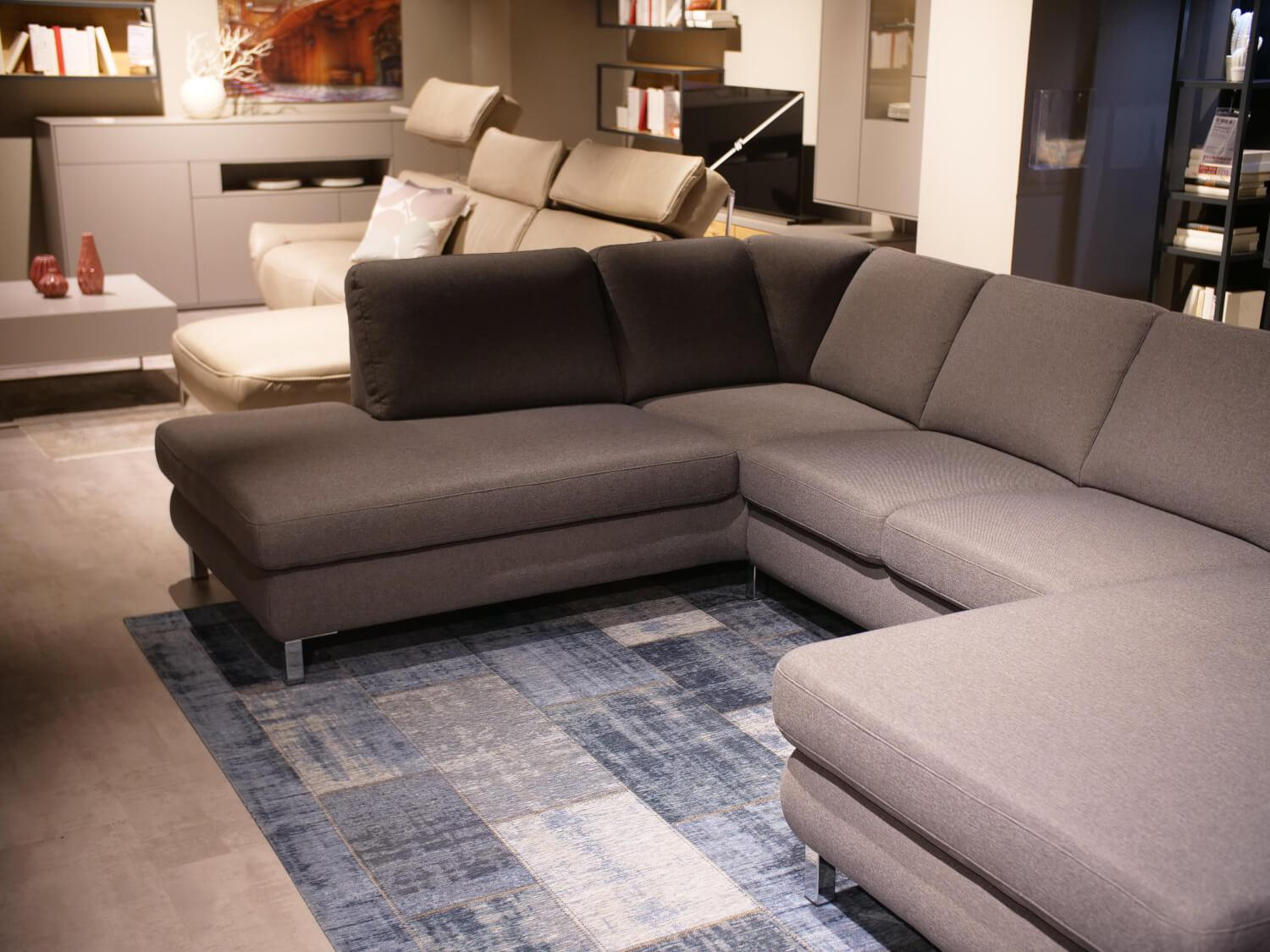 Musterring - Wohnlandschaft MR 365 Bezug Stoff Orlando Dark Grey Grau Metallfuß Chrom Beschichtet - 3