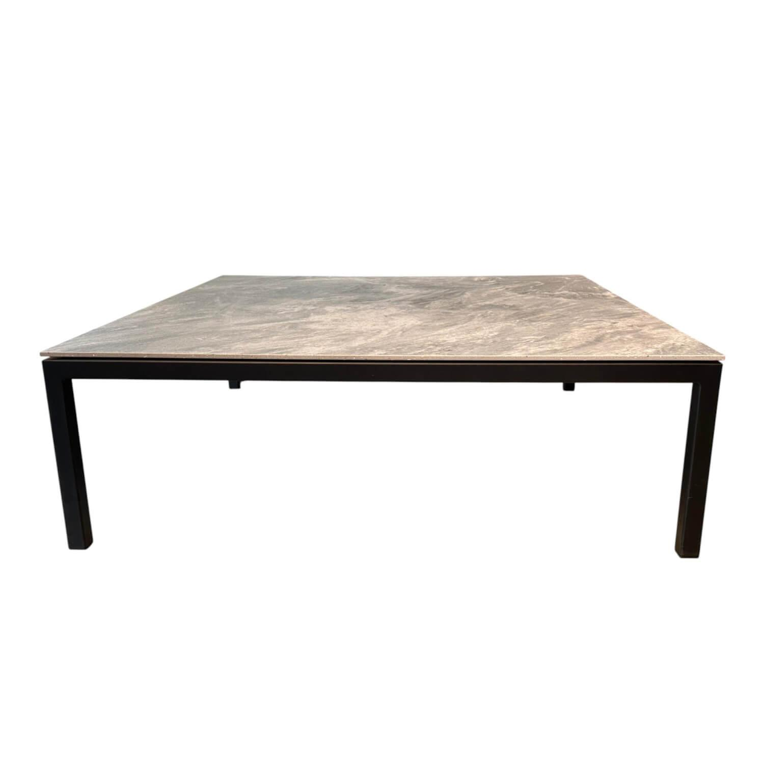 Zumsteg - Outdoor Beistelltisch Iconic Platte Keramik Lyra Gris Grau Gestell Edelstahl Schwarz Pulverbeschichtet - 1