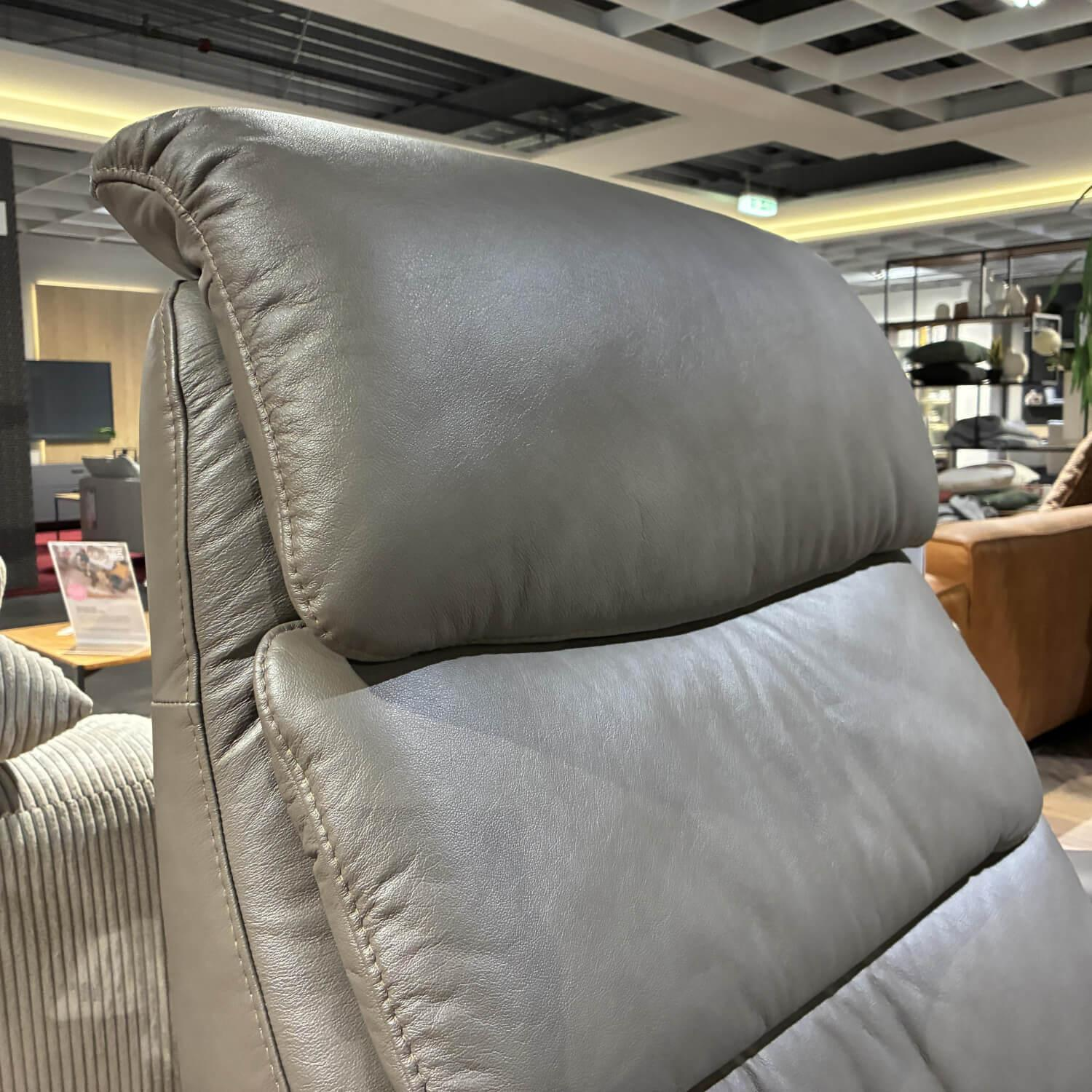 Comfortmaster - Relaxsessel XL CM HU1087 Leder Vivre Greystone Grau Drehteller Metall Silber - 4