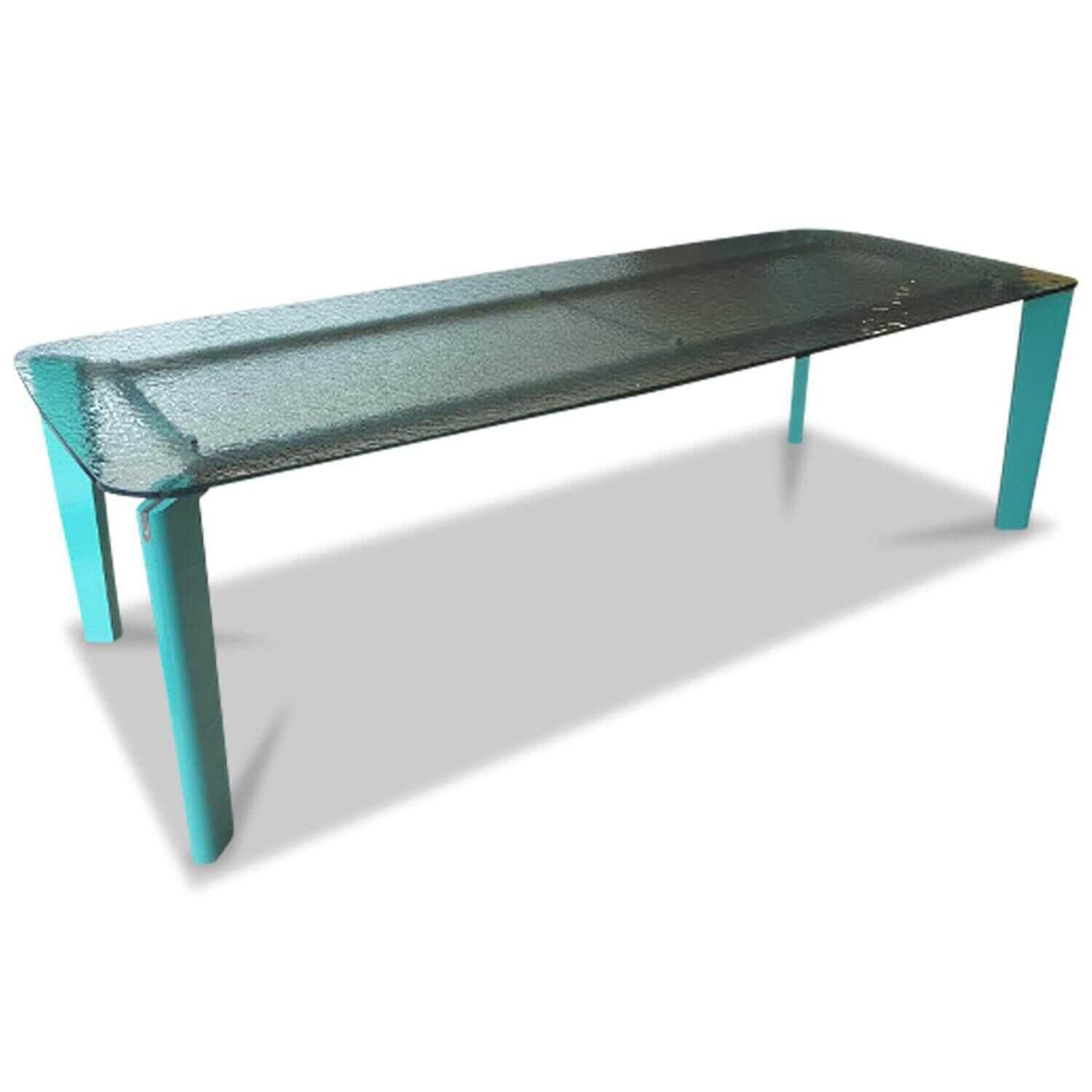 B&B Italia - Esstisch Oskar Glas Grün Rahmen Schwarz Verchromt - 1