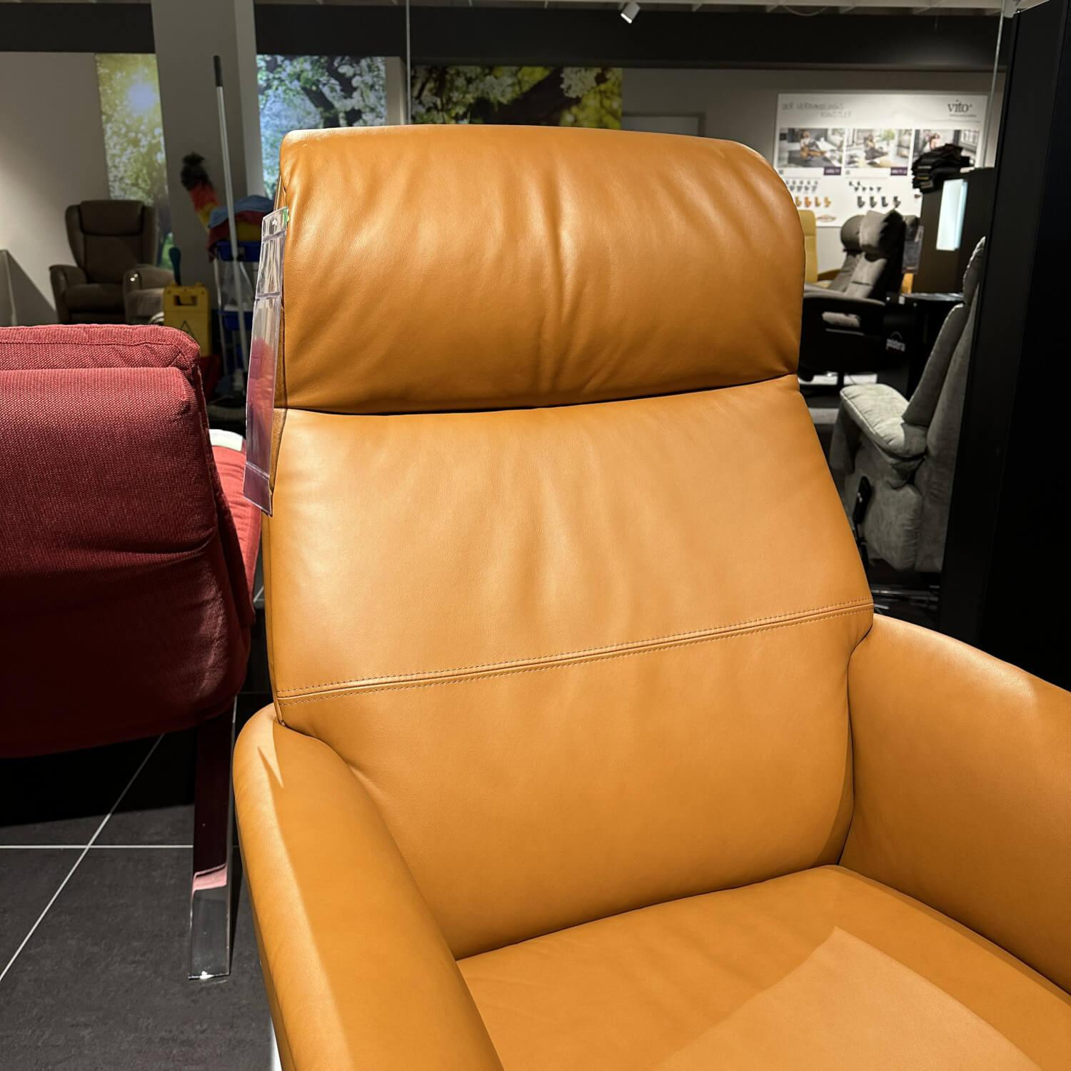Stressless - Sessel Scott Power In Leder 094 Paloma 40 New Cognac Braun Gestell Sirius Base In Metall 46 Brushed Aluminium - 12