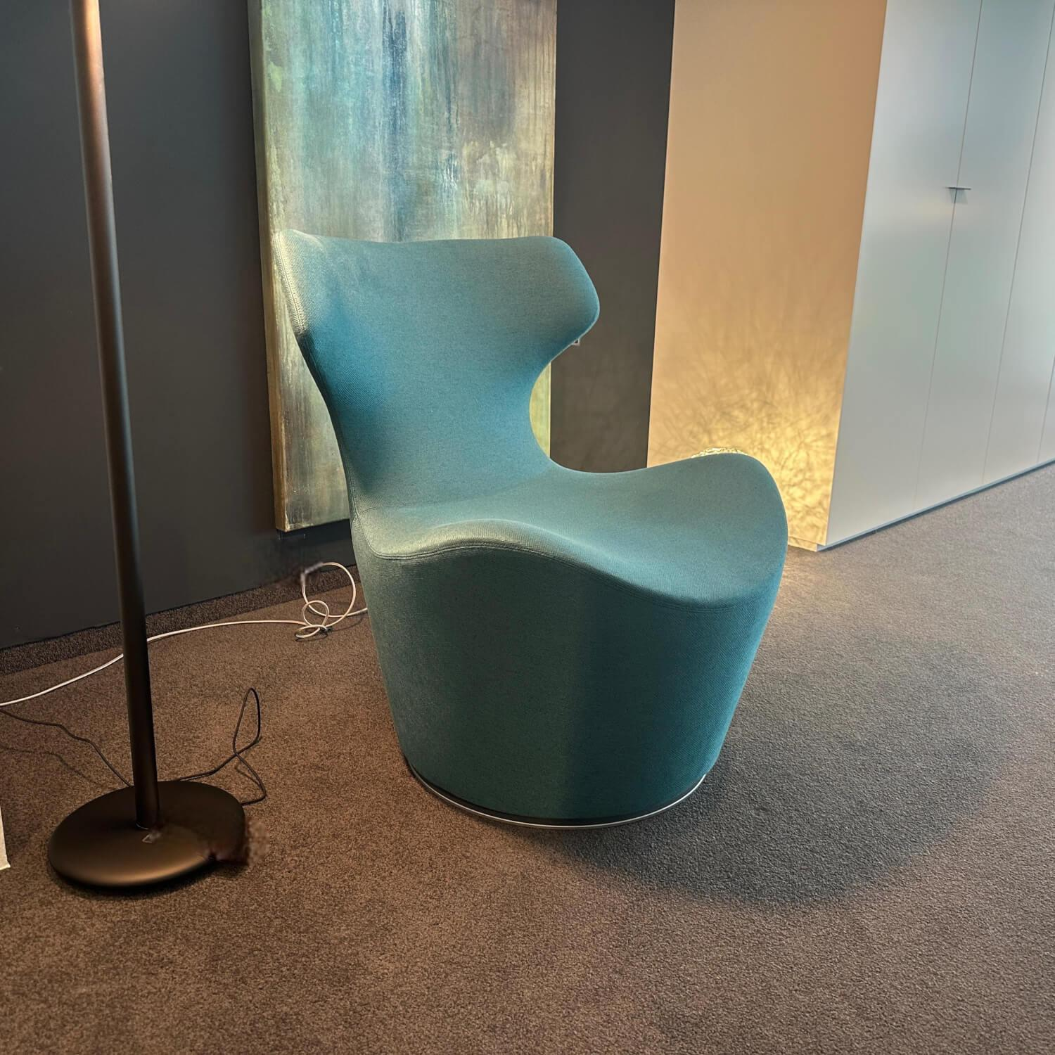 B&B Italia - Sessel Piccola Papilio Stoff Adria Grün 2521400 Gestell Grau Metallisiert Lackiert Drehbar - 2