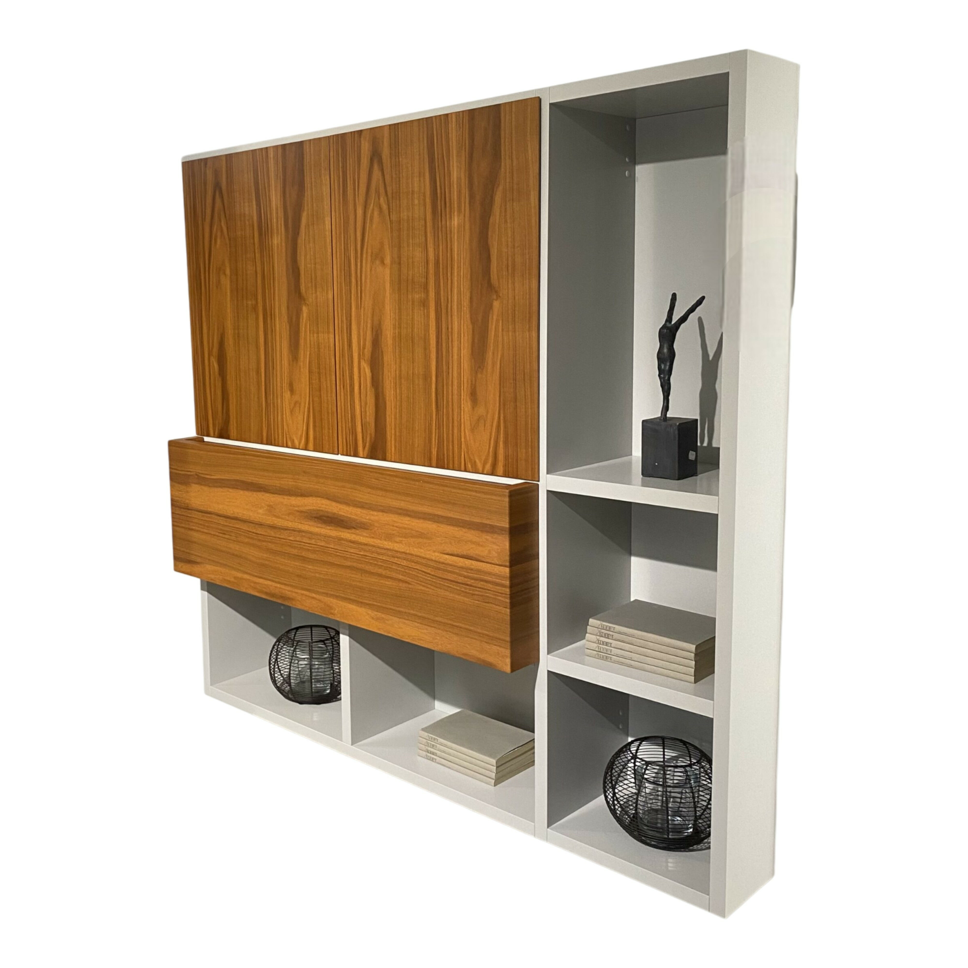 Kettnaker - Regalwand Vita WB17 Lichtgrau Nussbaum Massivoptik-Holz Matt - 1