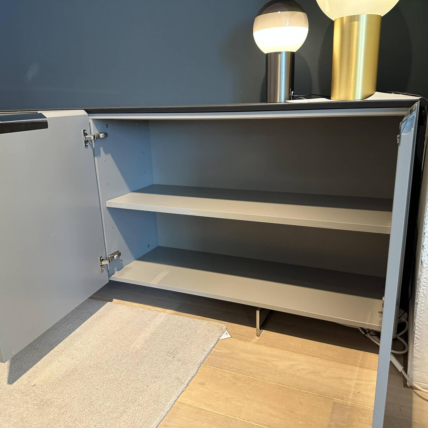 Interlübke - Sideboard Mell Mattlack Grau Flintgrau M24 Platte Esche Achat B73 - 11