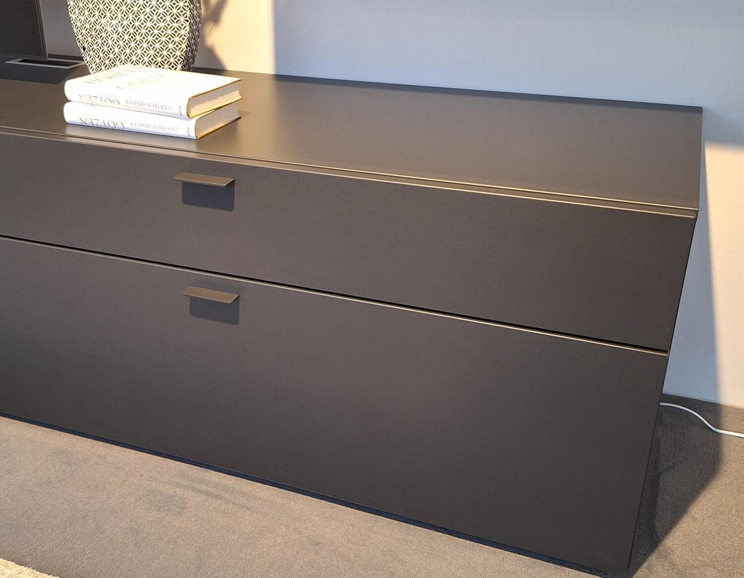 Venjakob - Wohnwand X6 Plan Lack Anthrazit Matt Absetzung Eiche Rustico Hell Geölt - 6