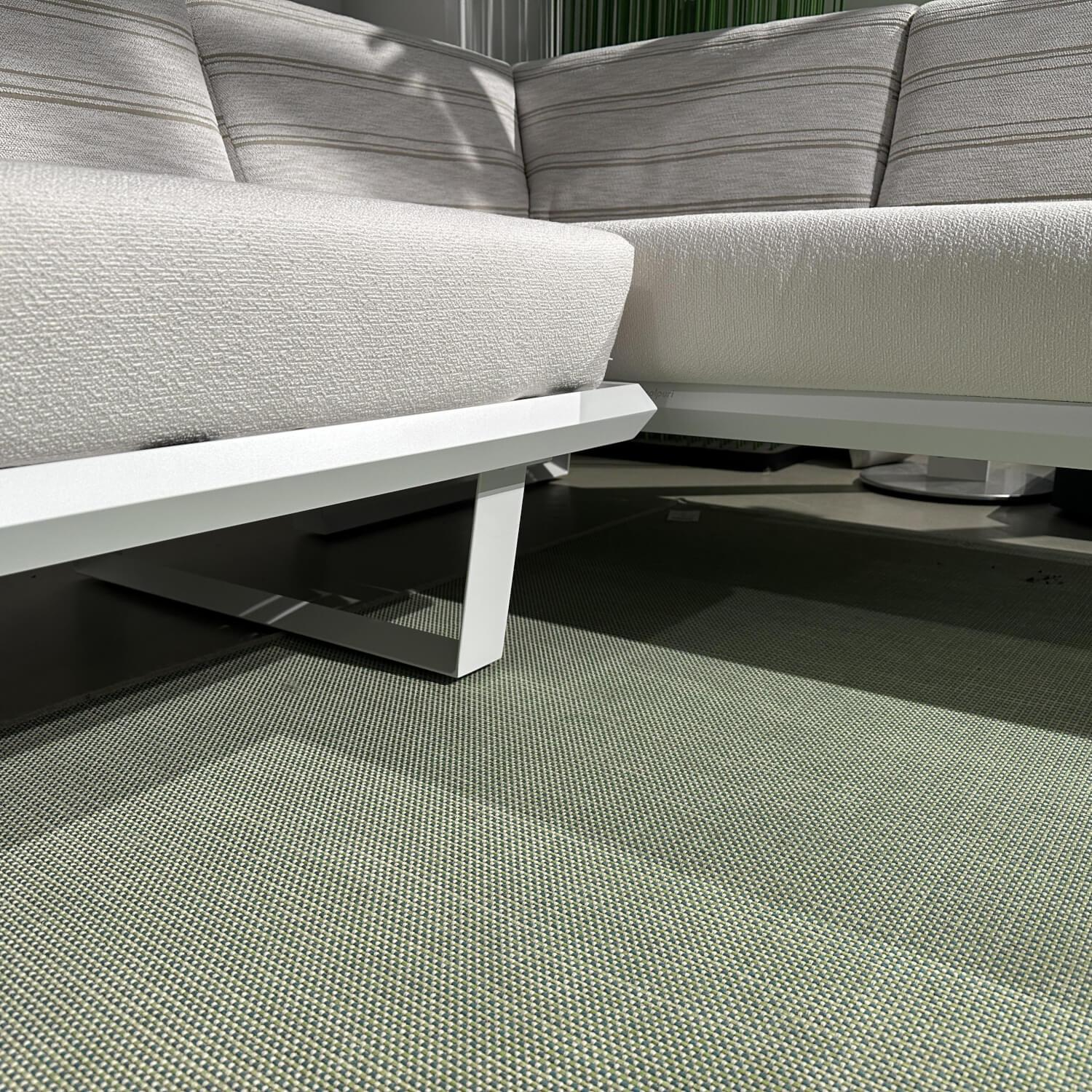 Solpuri - Outdoor Lounge Boom Stoff Diamond Pune Beige Gestell Aluminium Weiß Pulverbeschichtet Mit Keramikplatte Dekton - 2