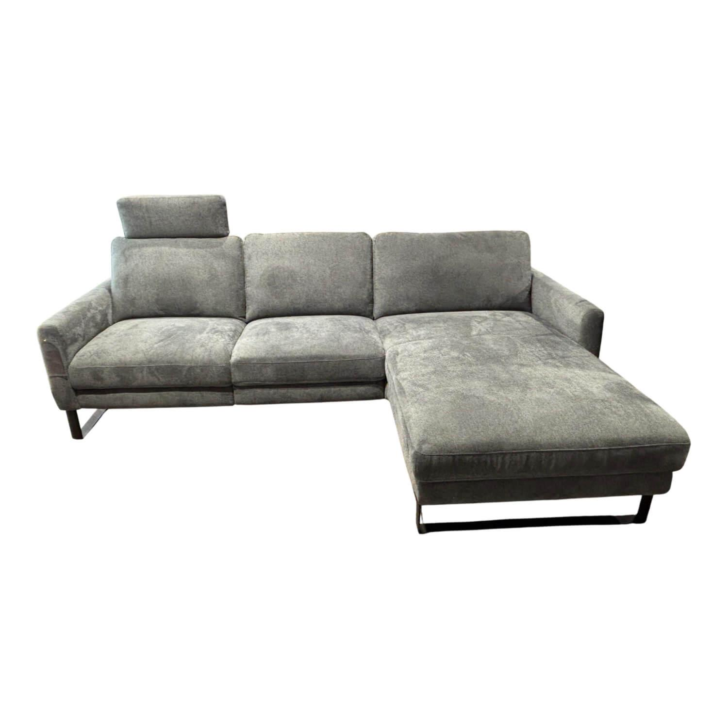 DFM - Ecksofa Living Stoff Clever 65 Grau Kufe Schwarz - 1
