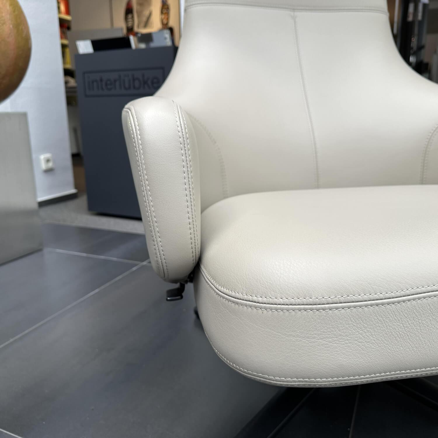 Vitra - Sessel Repos Leder L50 Premium F Sand Beige Gestell Basic Dark Schwarz - 3