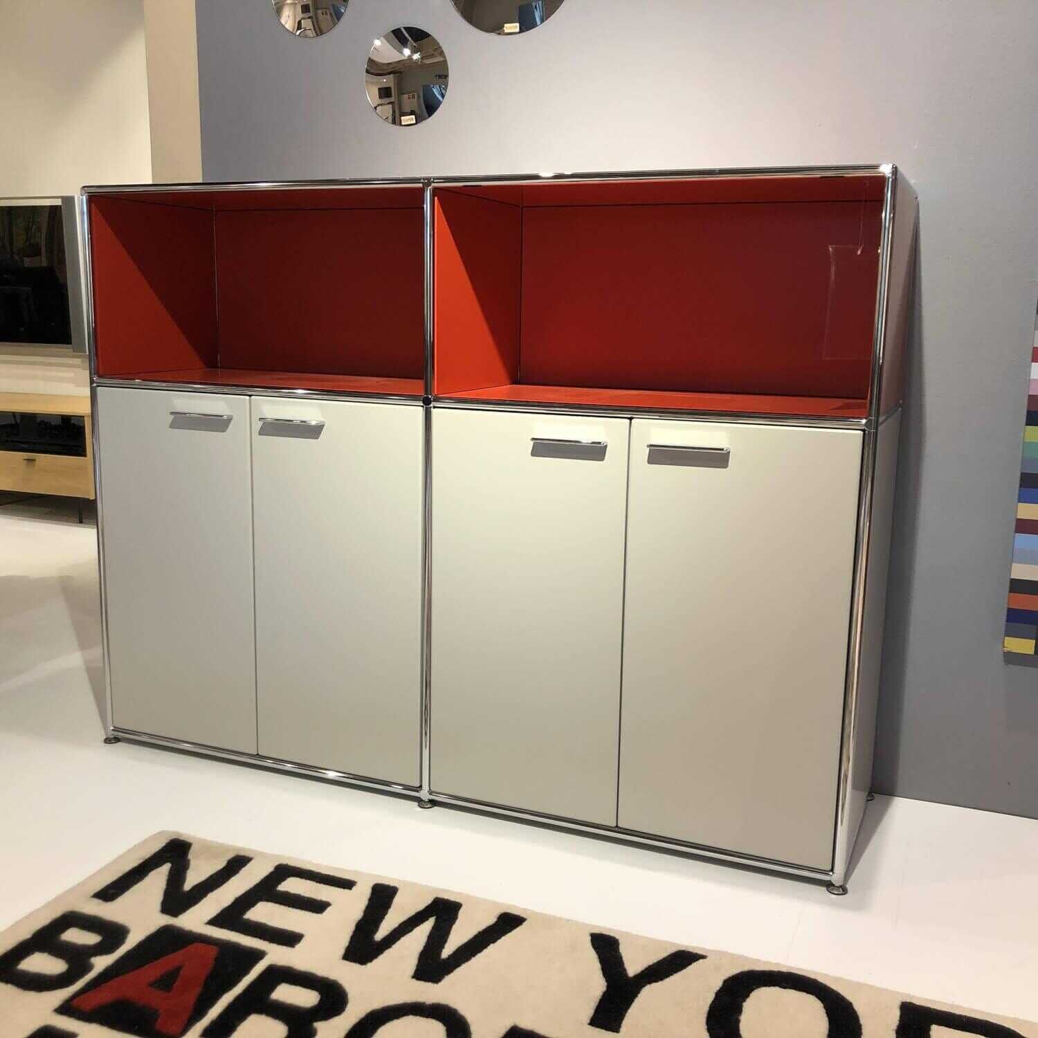 dauphin-home-highboard-drb3-1_5-holz-metall-grau-rot-180ca7a1cd55 Dauphin Home - Highboard DRB3 1_5 Holz Metall Grau Rot - 1