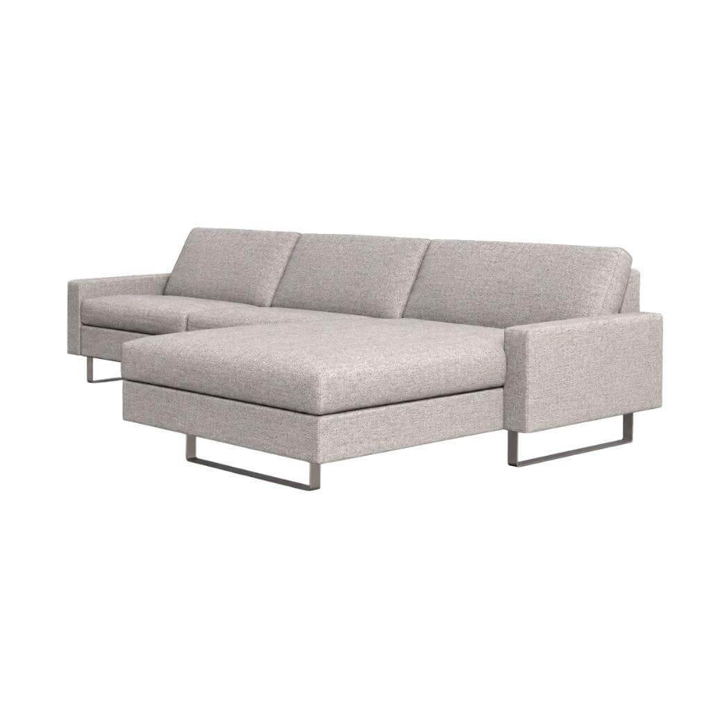 COR - Ecksofa Conseta Stoff 8156 Mint Grau Grün Füße Metallkufen Platin Feinstruktur - 6