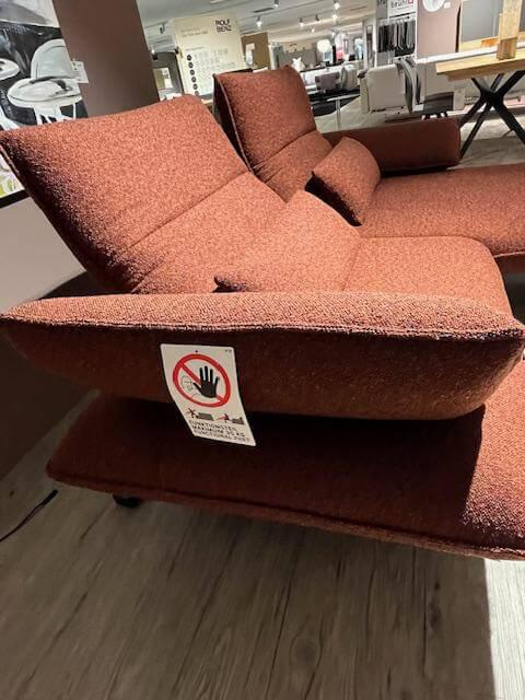 Koinor - Ecksofa Ciao Bezug 16 Luando Rostbraun Rot Kupfer Braun Füße Metall Schwarz Pulverbeschichtet Mit Verstellungen Inklusive 2 Nierenkissen - 4