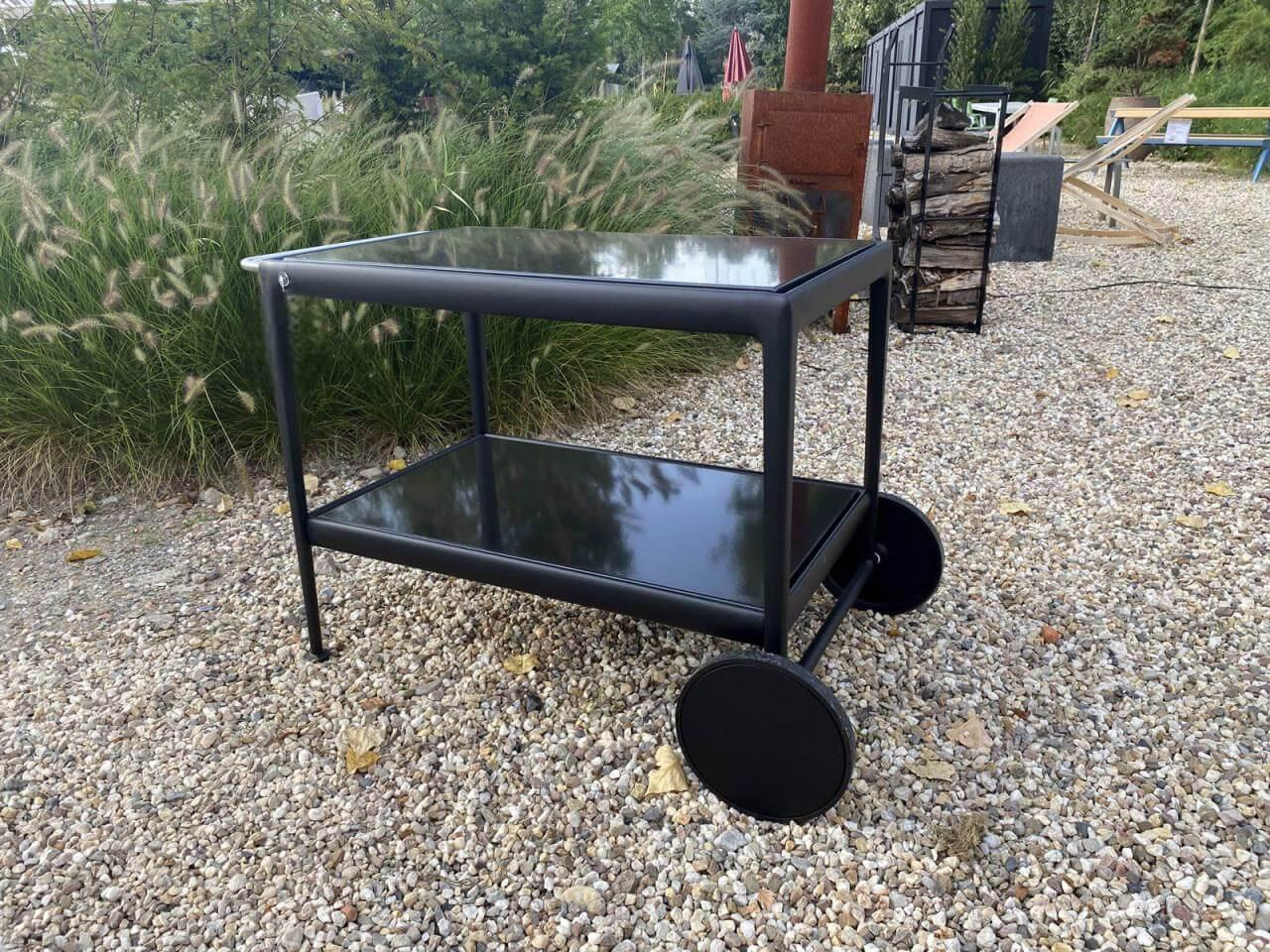 Knoll International - Outdoor Getränkewagen Richard Schulz Tischplatten Und Gestell Onxyfarben Schwarz - 4