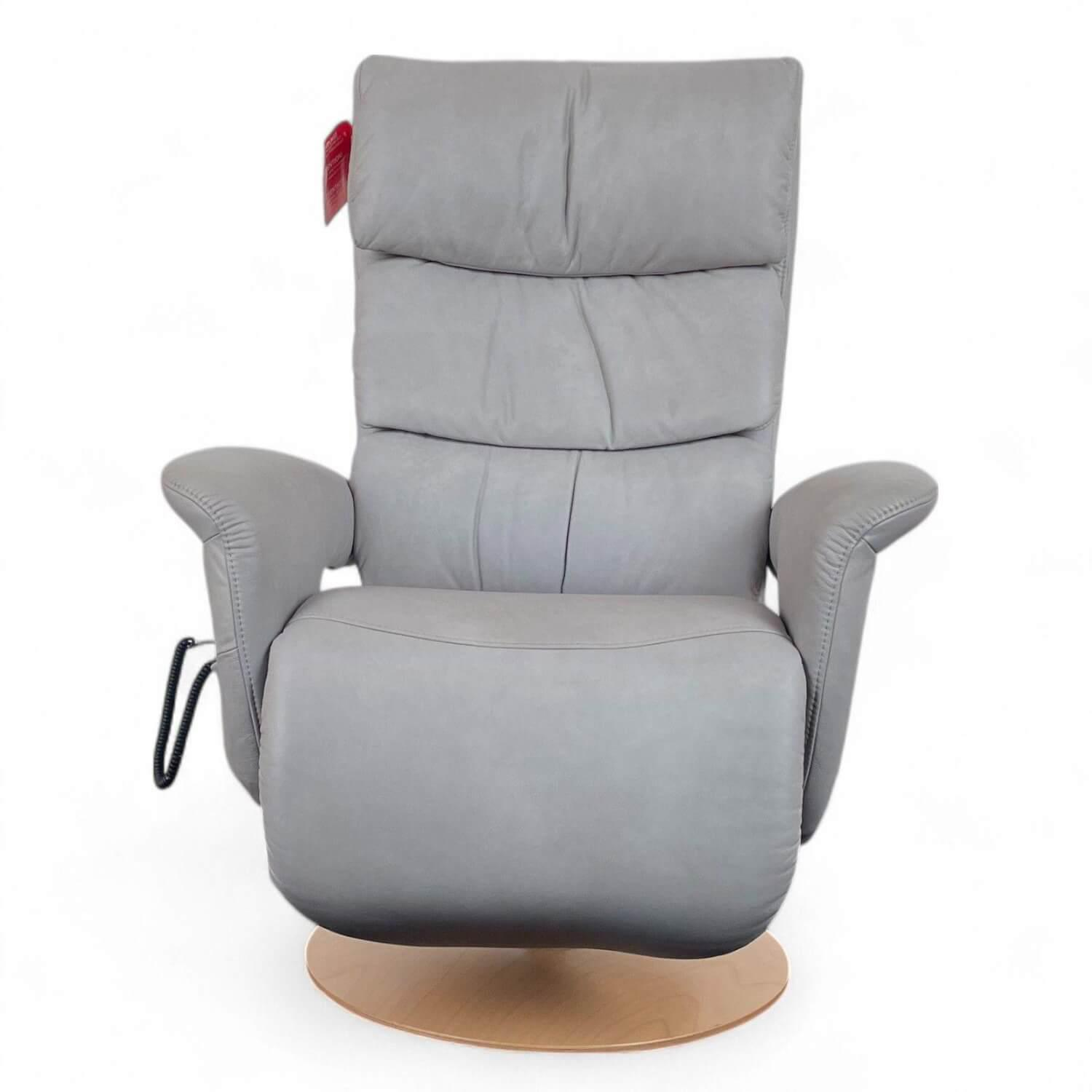 himolla - Relaxsessel 7428 Easy Swing XL Nappe Leder 22 Soft Asche Grau Holzteller Buche 2 Motorig Mit Aufstehhilfe - 2