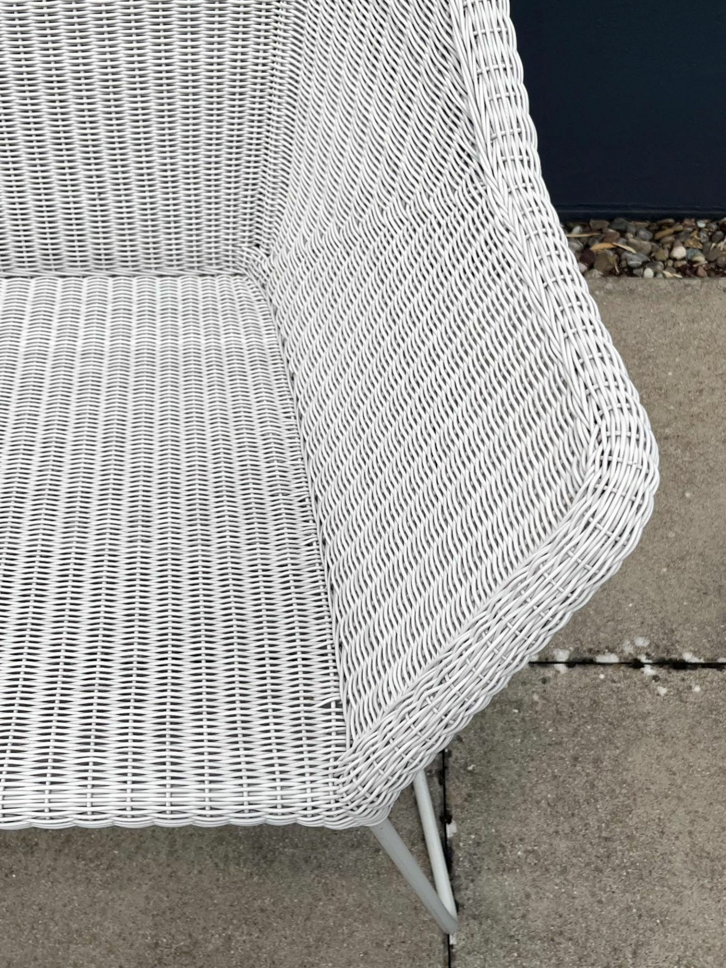 Cane Line - Sofa Breeze Geflecht Cane Line Weave White Grey Grau Gestell Hellgrau Mit Kissensatz Stoff Natté Light Grey Grau - 4
