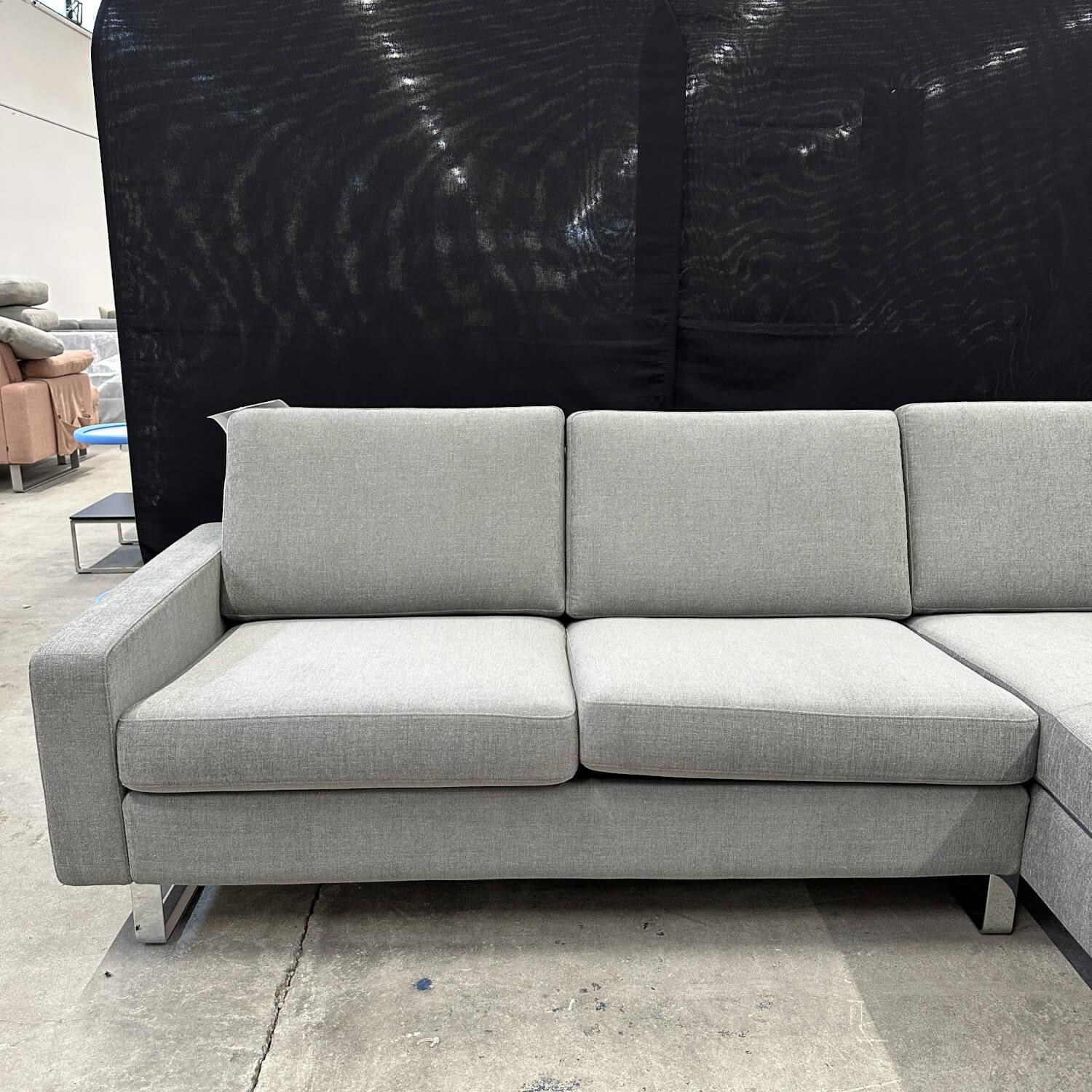 COR - Ecksofa Conseta Stoff 8159 Mittelgrau Metallkufen Verchromt - 9