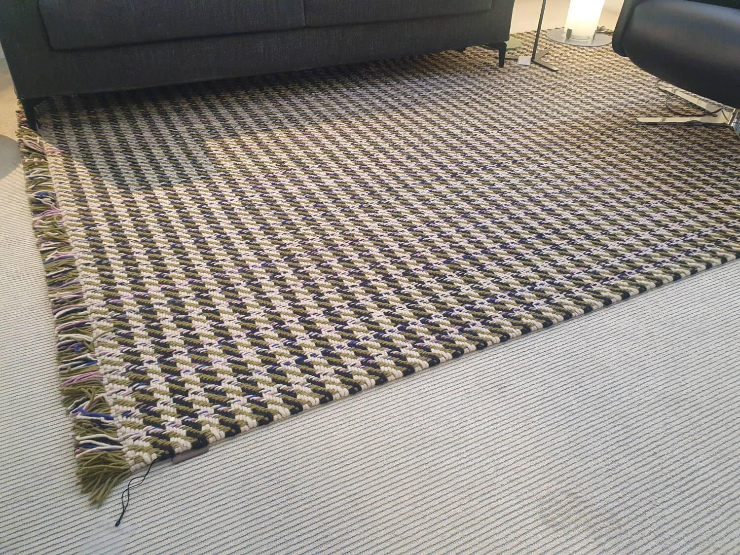 Kvadrat - Teppich 200x300 Dashes New Zealand Schurwolle 0931 Olive Rosa Schwarz Weiß 200x300 - 5