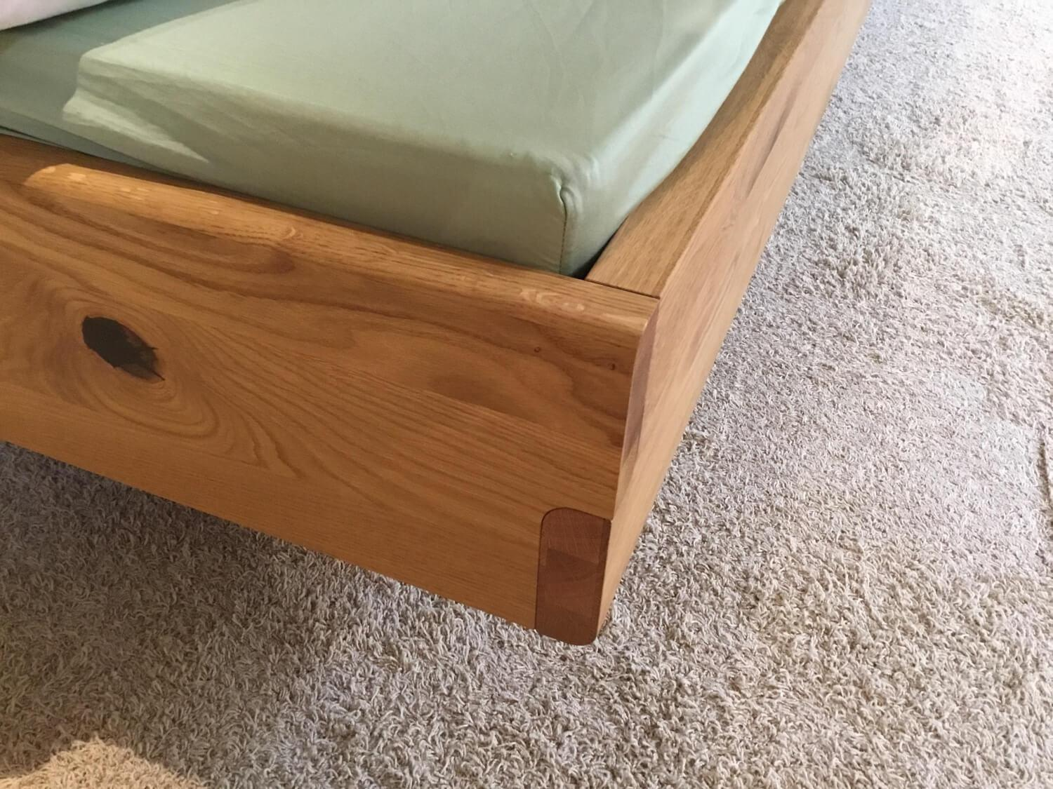 Team 7 - Doppelbett Nox Kopfteil Leder L1 74024 Dunkelbraun Gestell Eiche Wild Natur Geölt Mit 2 Nachttischen - 6