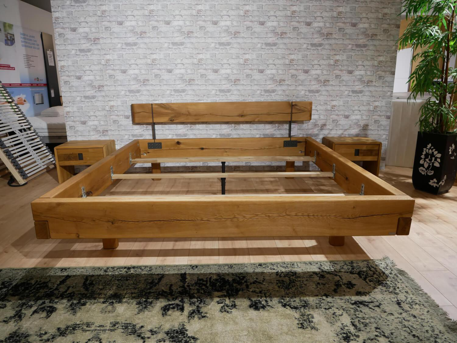 Natura - Balkenbett HHK-Fagus Balkenbett Baltimore Wildeiche Natur mit 2 Kommoden - 4