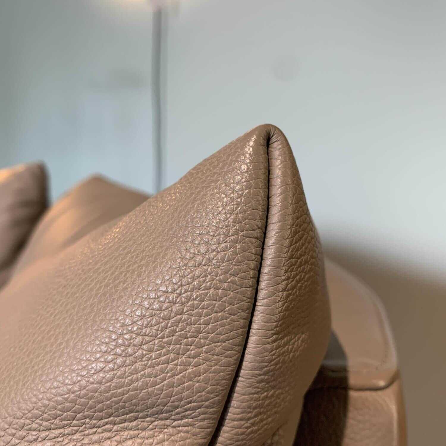 Sofa DS 167/29 Leder Select Taupe Füße Chrom mit verstellbaren Rückenlehnen