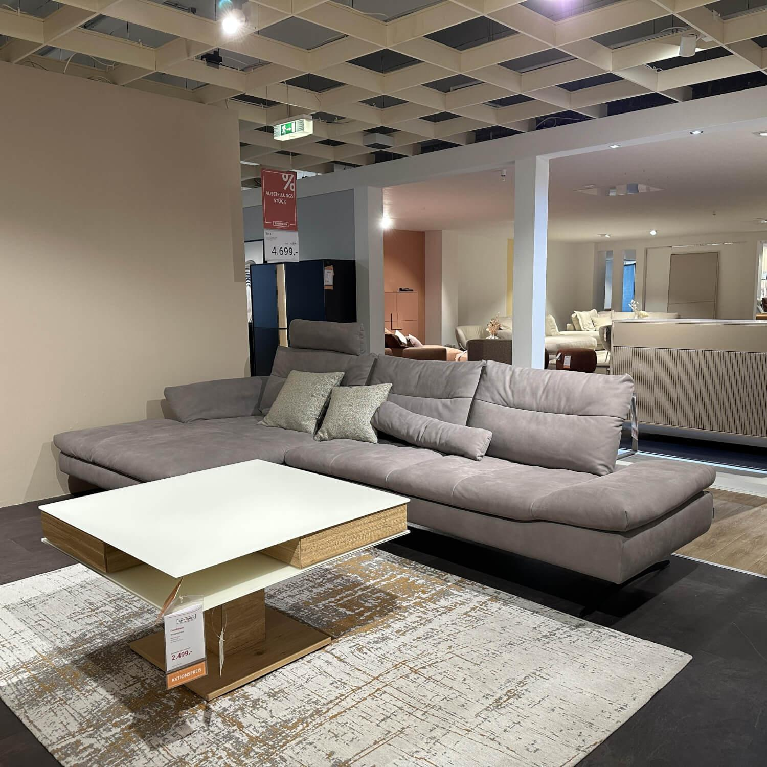 W. Schillig - Ecksofa 16741 seventy5 Leder Steel (LK50) Grau Fuß FT9 M99 Schwarz Mit Sitztiefenverstellung - 6