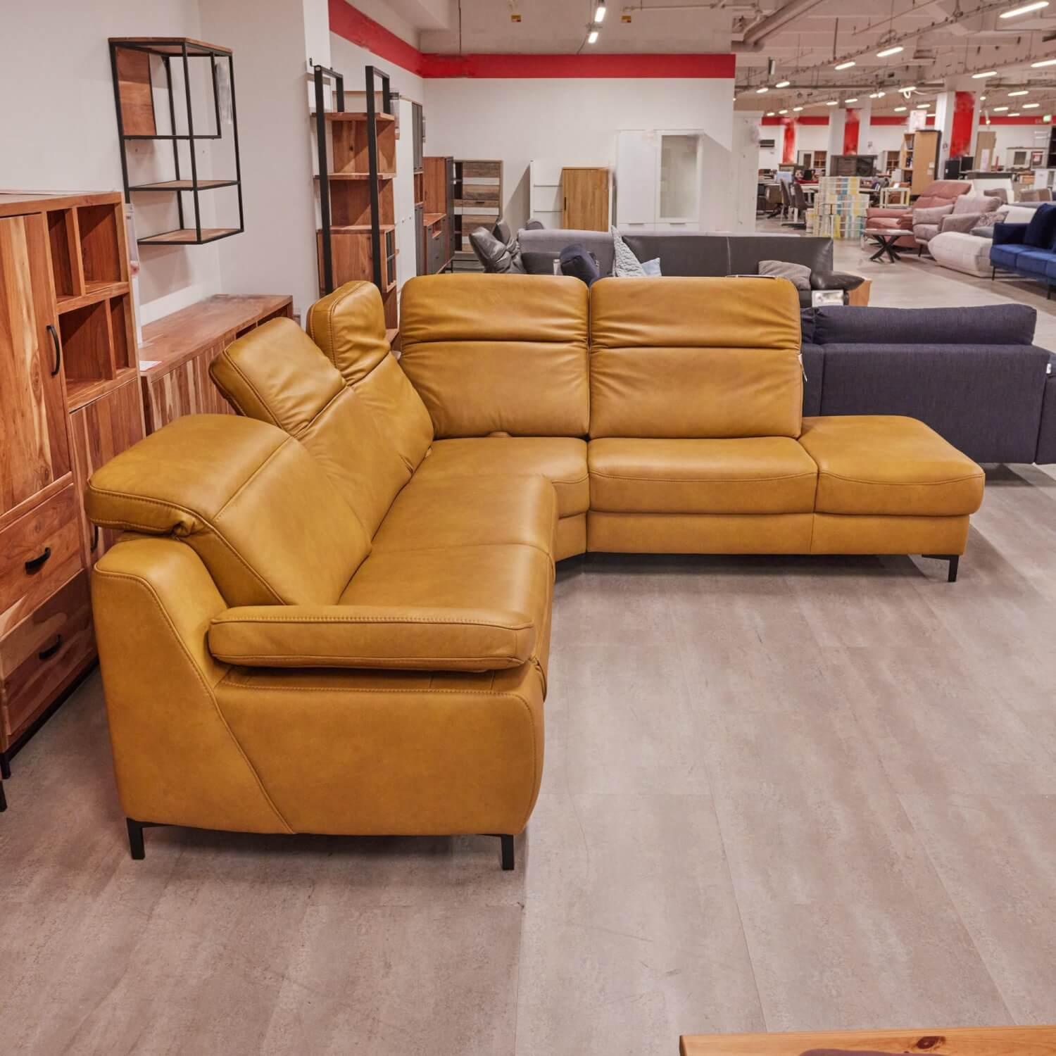 Hukla - Ecksofa Harald HU RL16013 Leder Cloudy Kurkuma Gelb Füße Metall Schwarz - 7