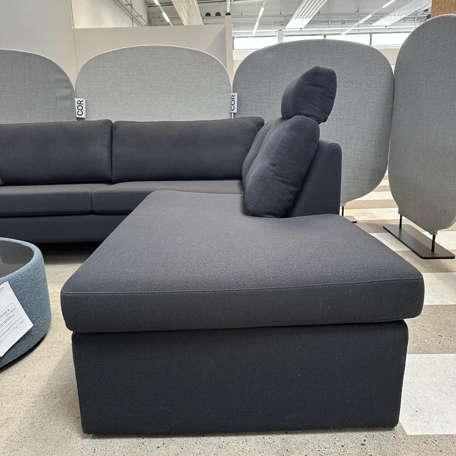 COR - Ecksofa Conseta Stoff 9168 Anthrazit Gestell Anthrazit Mit Stoff Bezogen Mit Kissen Und Kopfstütze - 8