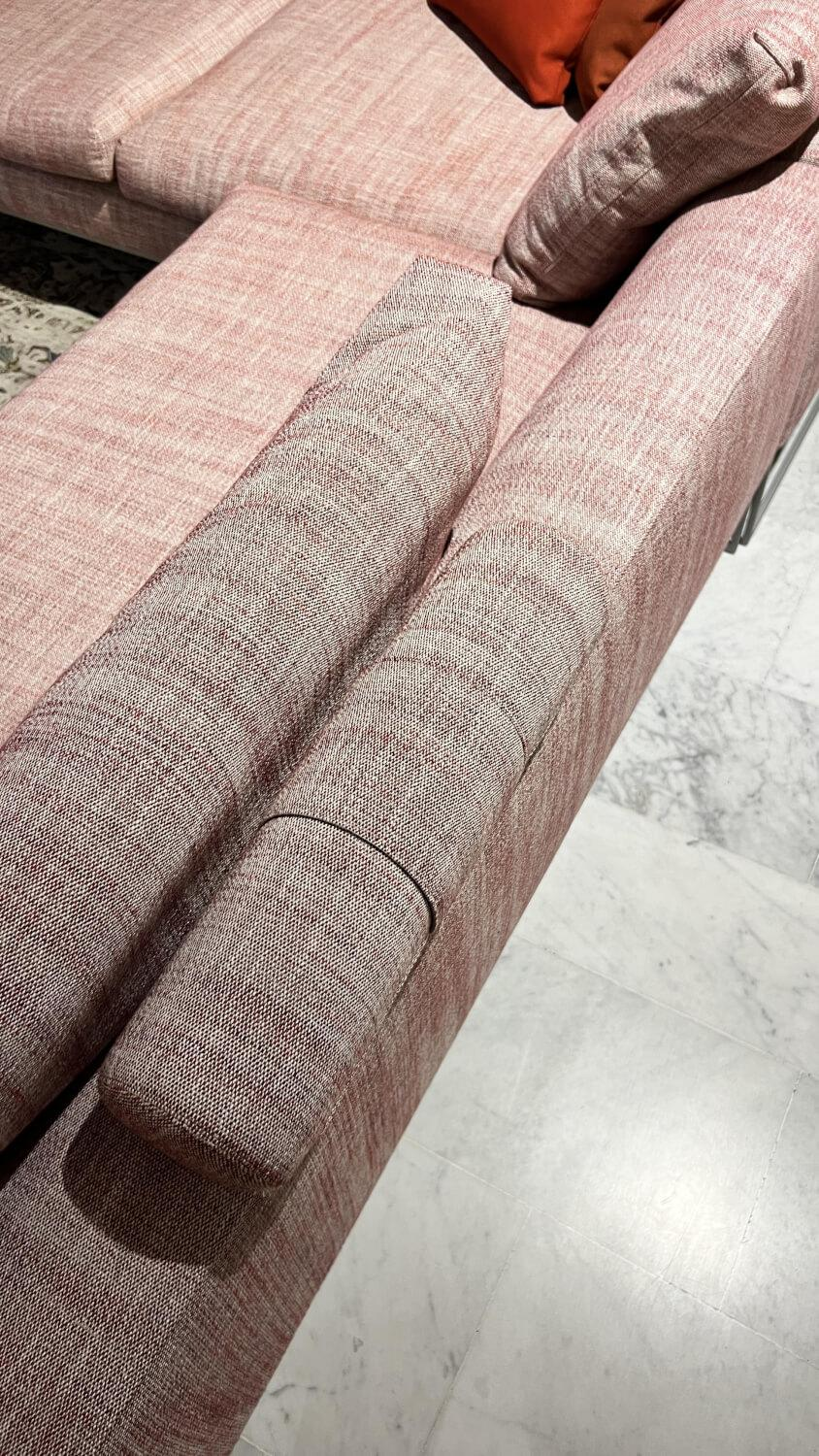 COR - Ecksofa Mell Lounge Stoff 9203 Rot-Weiß Rot Gestell Metall Fußrahmen Mit Kunststoffgleitern F04 Stahl - 3