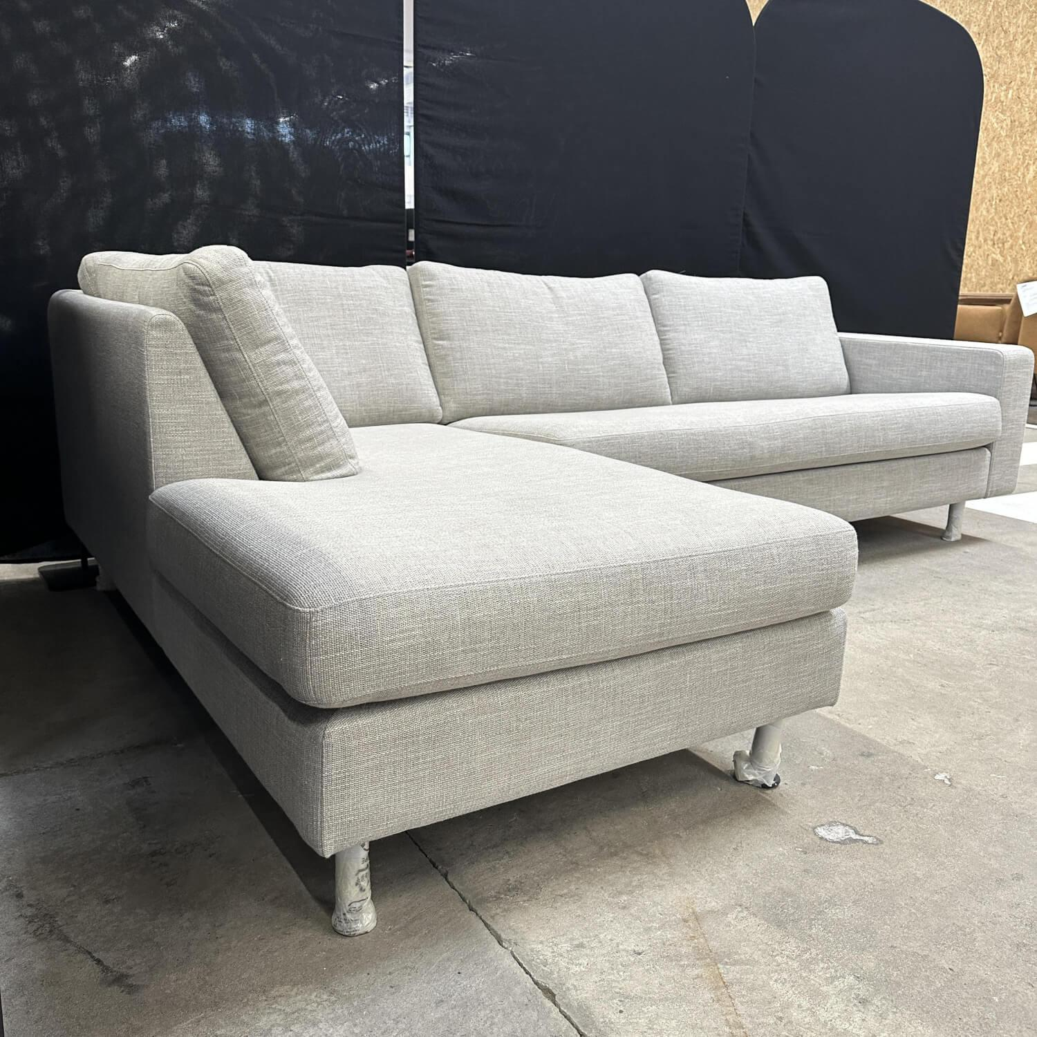 COR - Ecksofa Conseta Stoff 9209 Eisgrau Grau Tellerfüße Lack M21 Anthrazit - 6