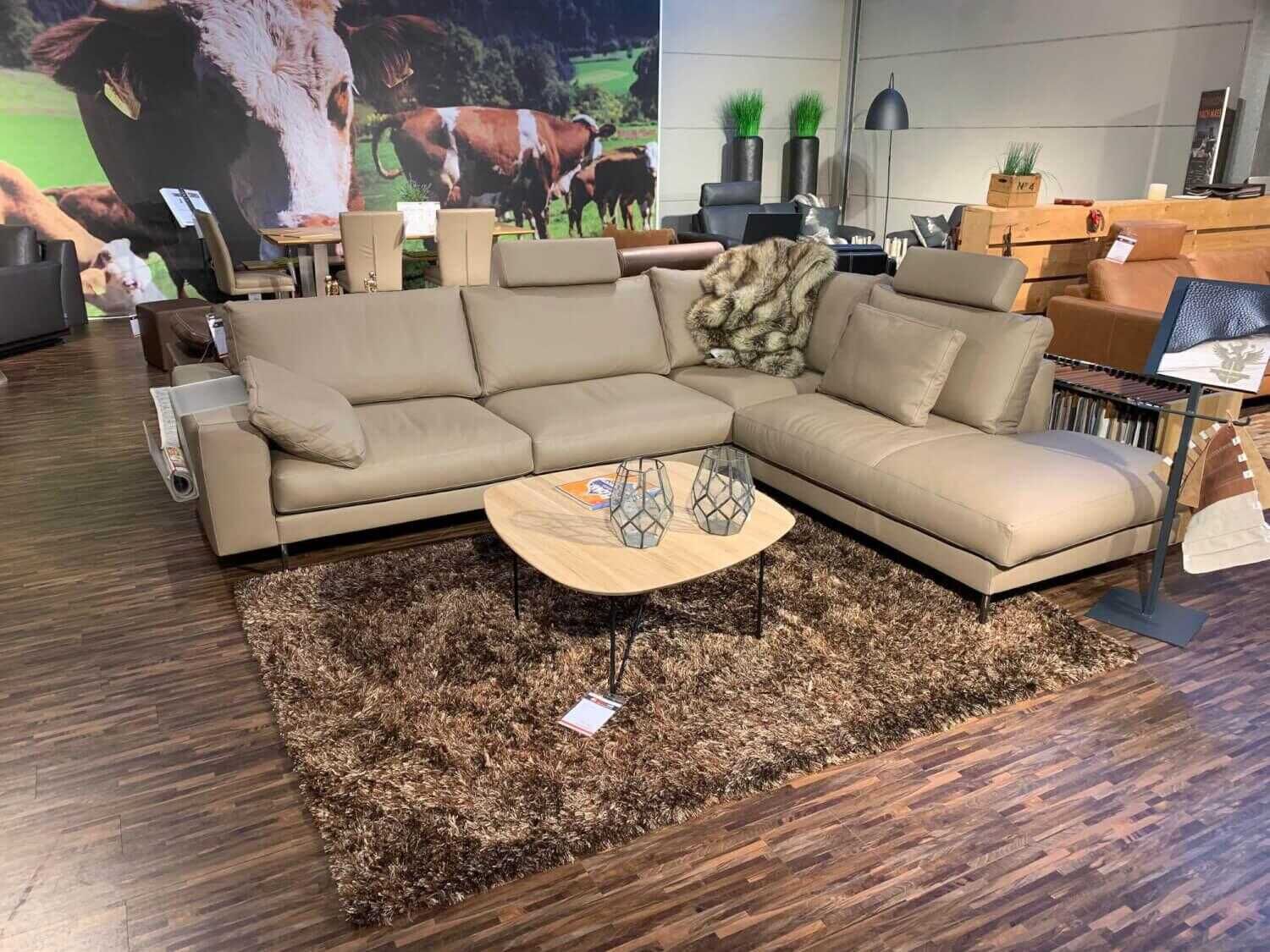 Meisterstücke - Ecksofa M100 Leder Braun Beige - 6