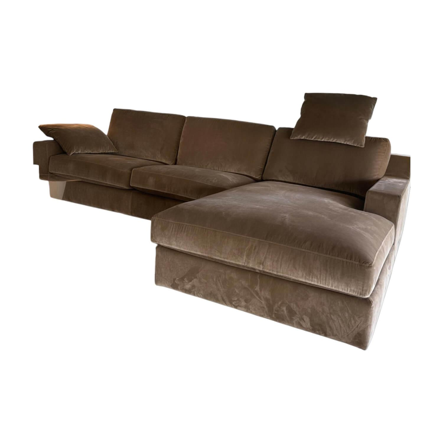 Bielefelder Werkstätten - Ecksofa Inspiration Stoff Feinvelour City Velvet Sand Braun - 1