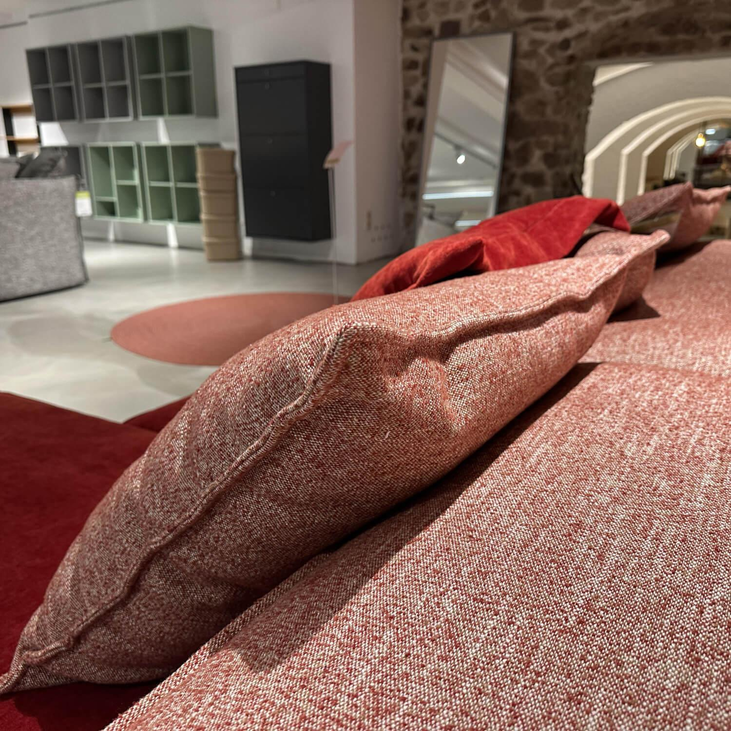 Designwerk - Polstergruppe Dido Stoff Earth Strawberry Rot Und Stoff Natural Apple Rosa Fuß Schwarz Inklusive Kissen - 6