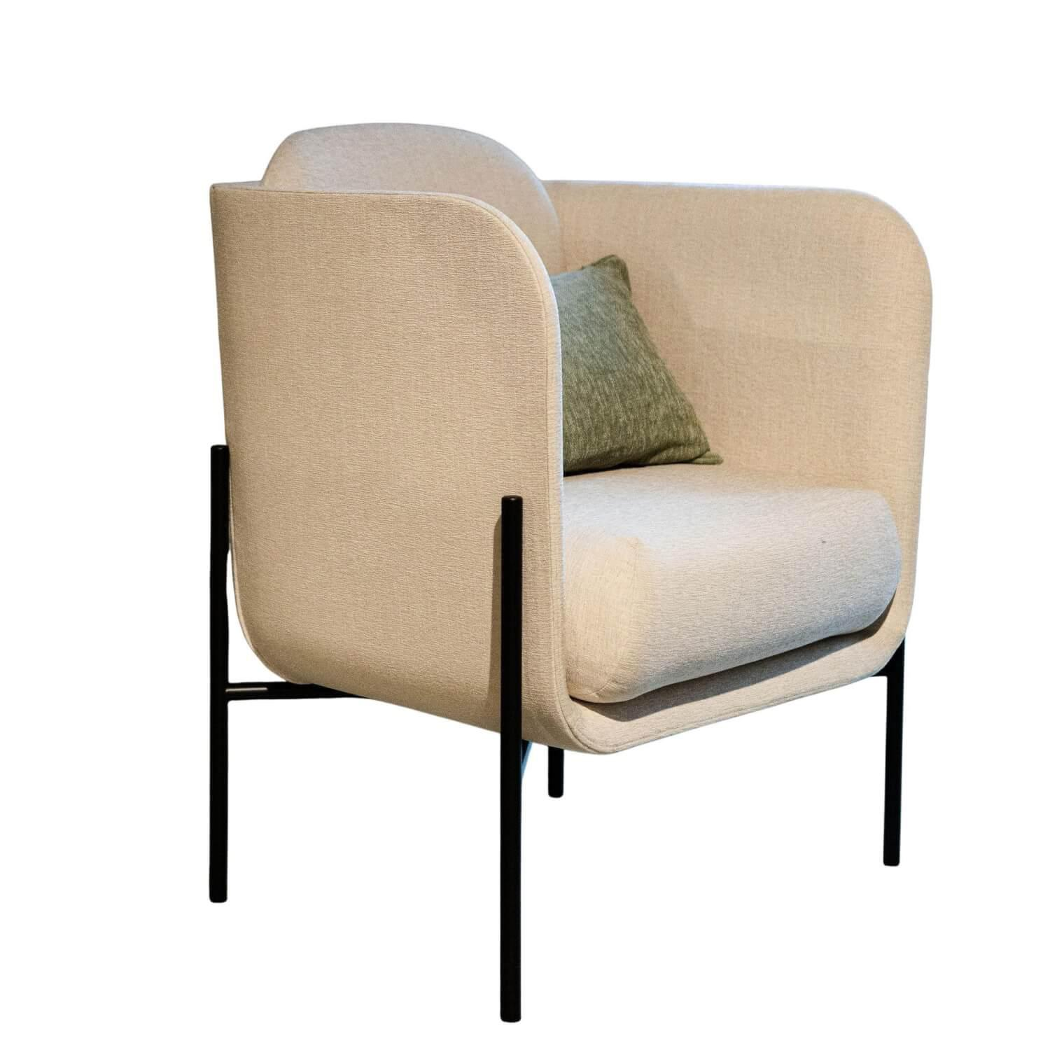 Novamobili - Sessel Haiku D10906 Stoff XFRU17-FRIDA 17 Tortora Beige Grau Gestell Schwarz - 1