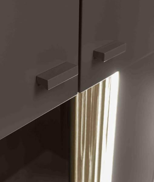 Loddenkemper - Wohnwand Linee Living LS24 Galano Lack Terrabraun Braun Grau Absetzung Eiche Wellenoptik Mit Beleuchtung - 18