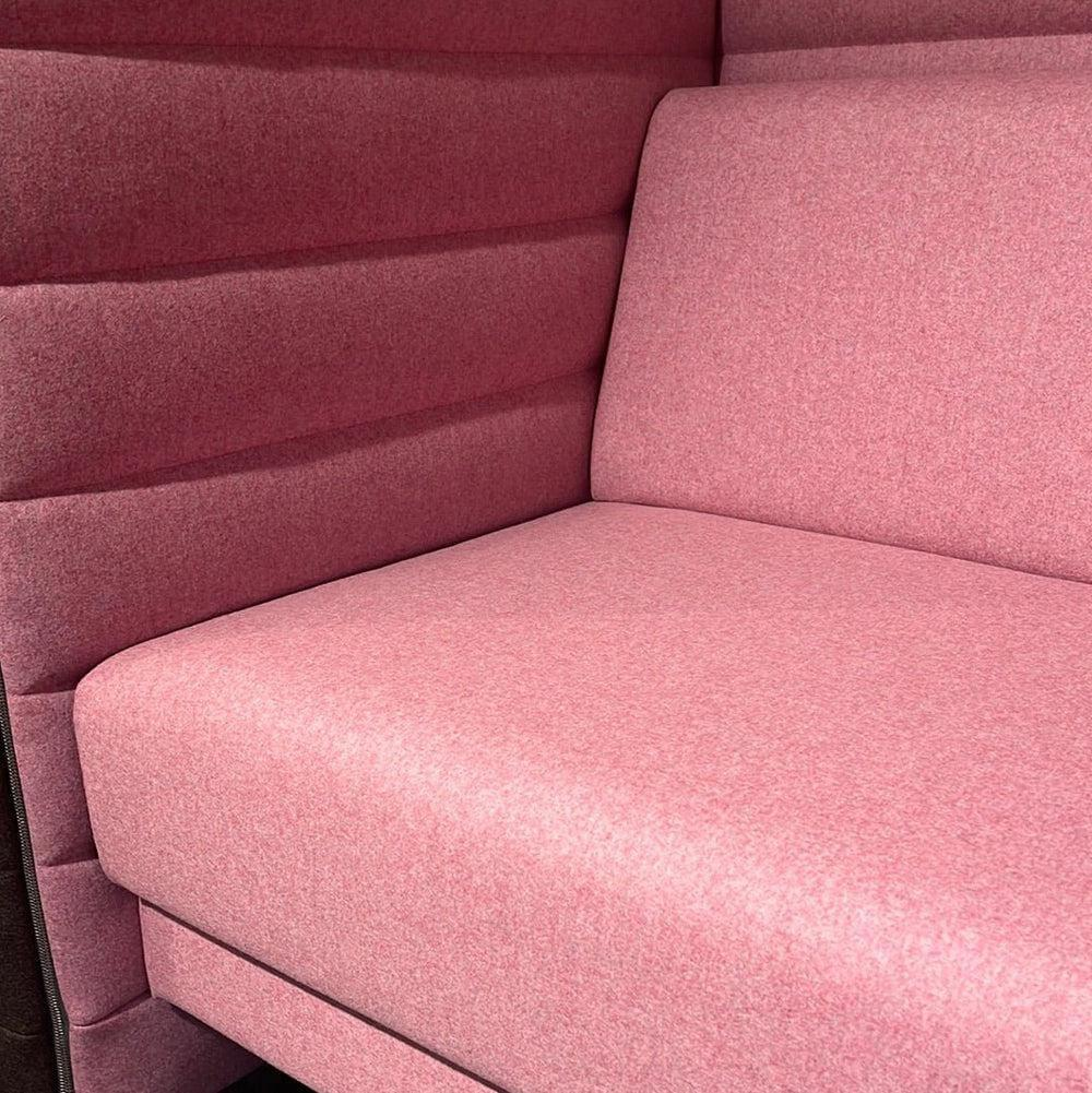 Vitra - Sofa Alcove Plus Love Seat Stoff Cosy 2 Zartrosa Füße Aluminium Glatt Tiefschwarz Pulverbeschichtet - 4