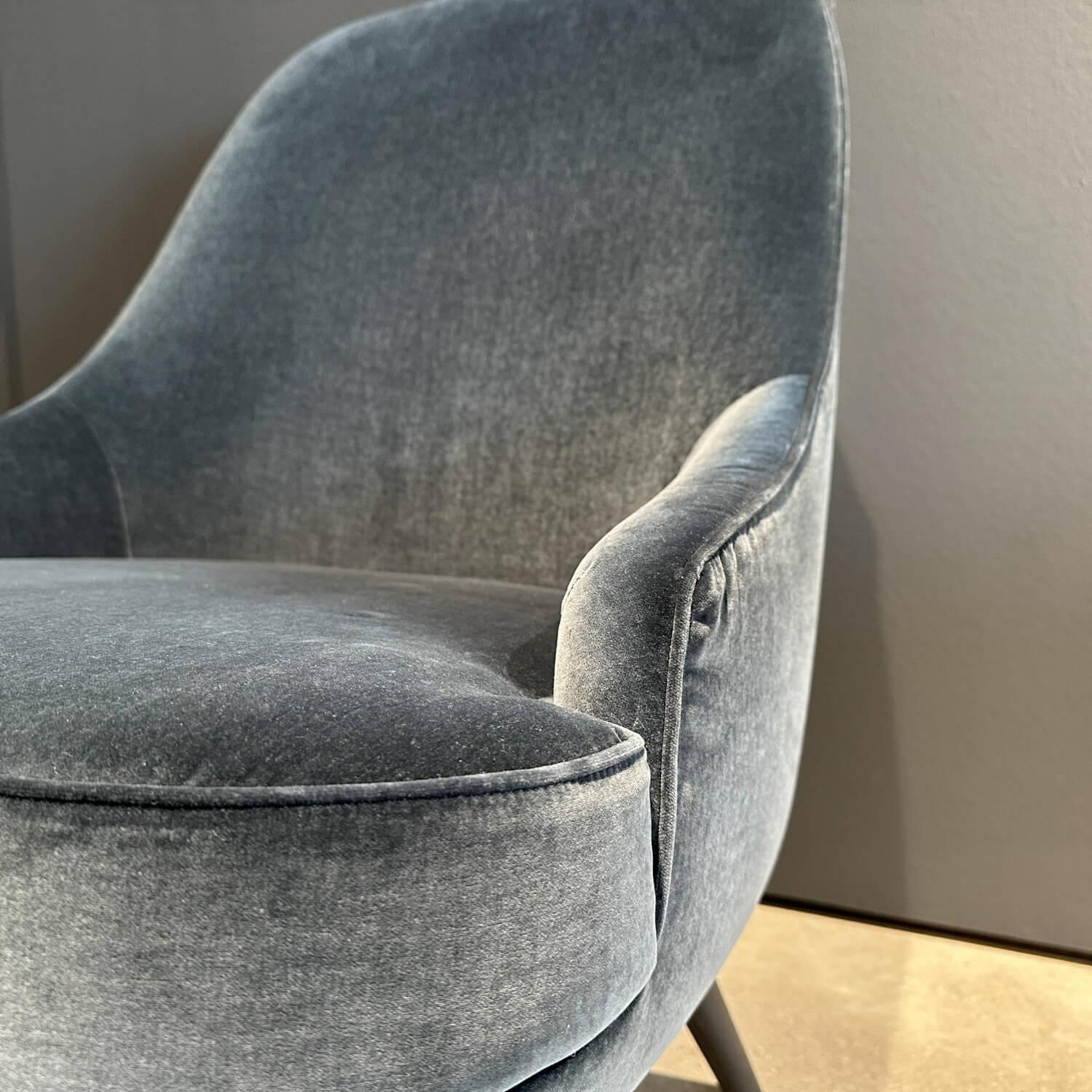 Walter Knoll - Sessel 376 10 Stoff Harald 2 182 Dark Jade Blau Füße Eiche Geflammt Geölt Mit Filzgleitern - 4