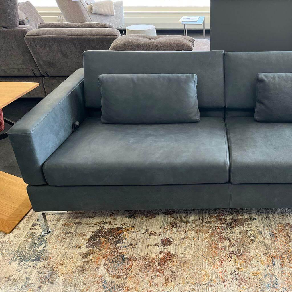 Brühl - Sofa Tomo Compact 2-Sitzer Leder Taron 99 Schwarz Winkelfuß Verchromt Höhenverstellbar - 8