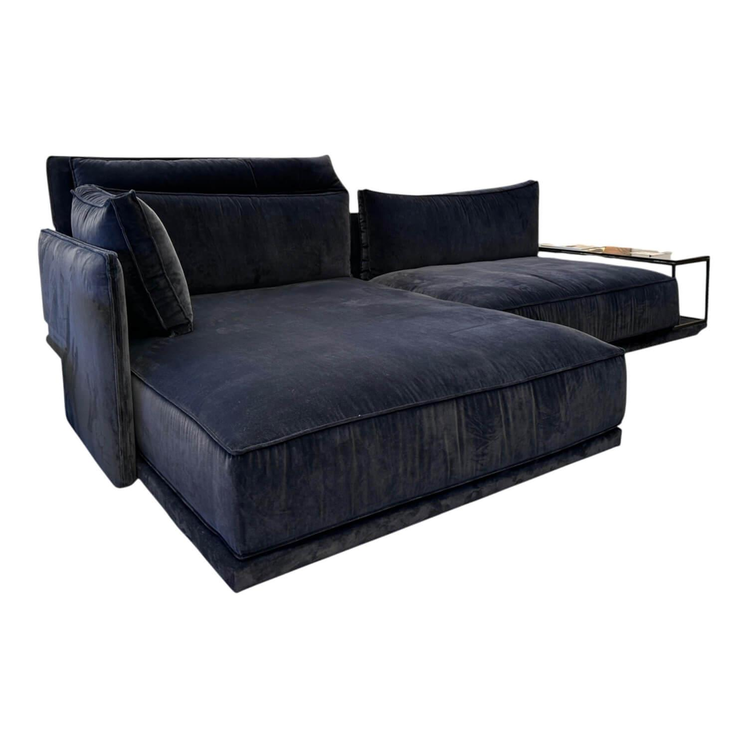 IP Design - Sofa Cube Lounge Stoff City Velvet CA7832/059 Mit Tisch Und Klappbarer Lehne - 1