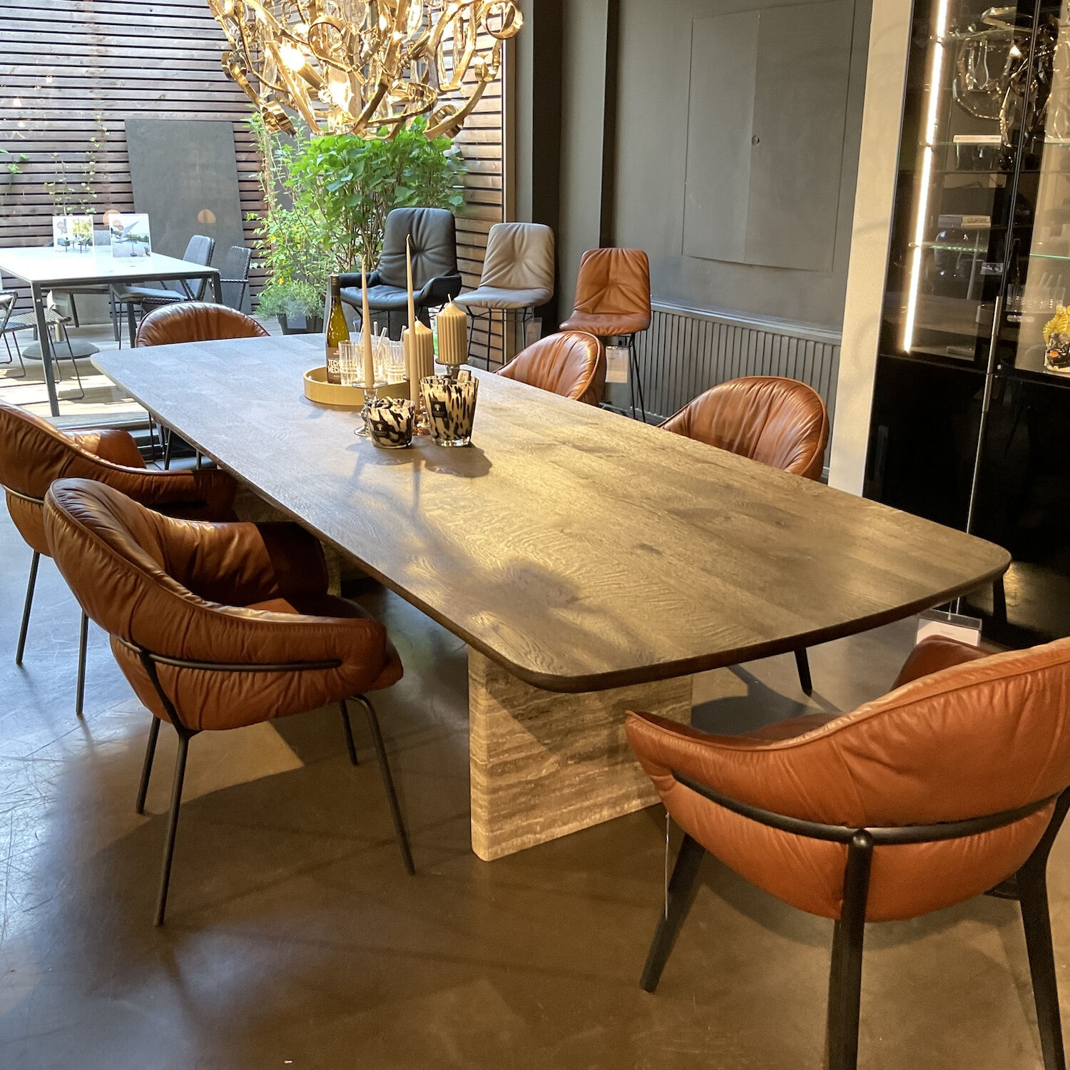 Janua - Tisch BC 17 T-Rox Platte Eiche Geräuchert Anthrazit Geölt Gestell Travertin Titanium - 3