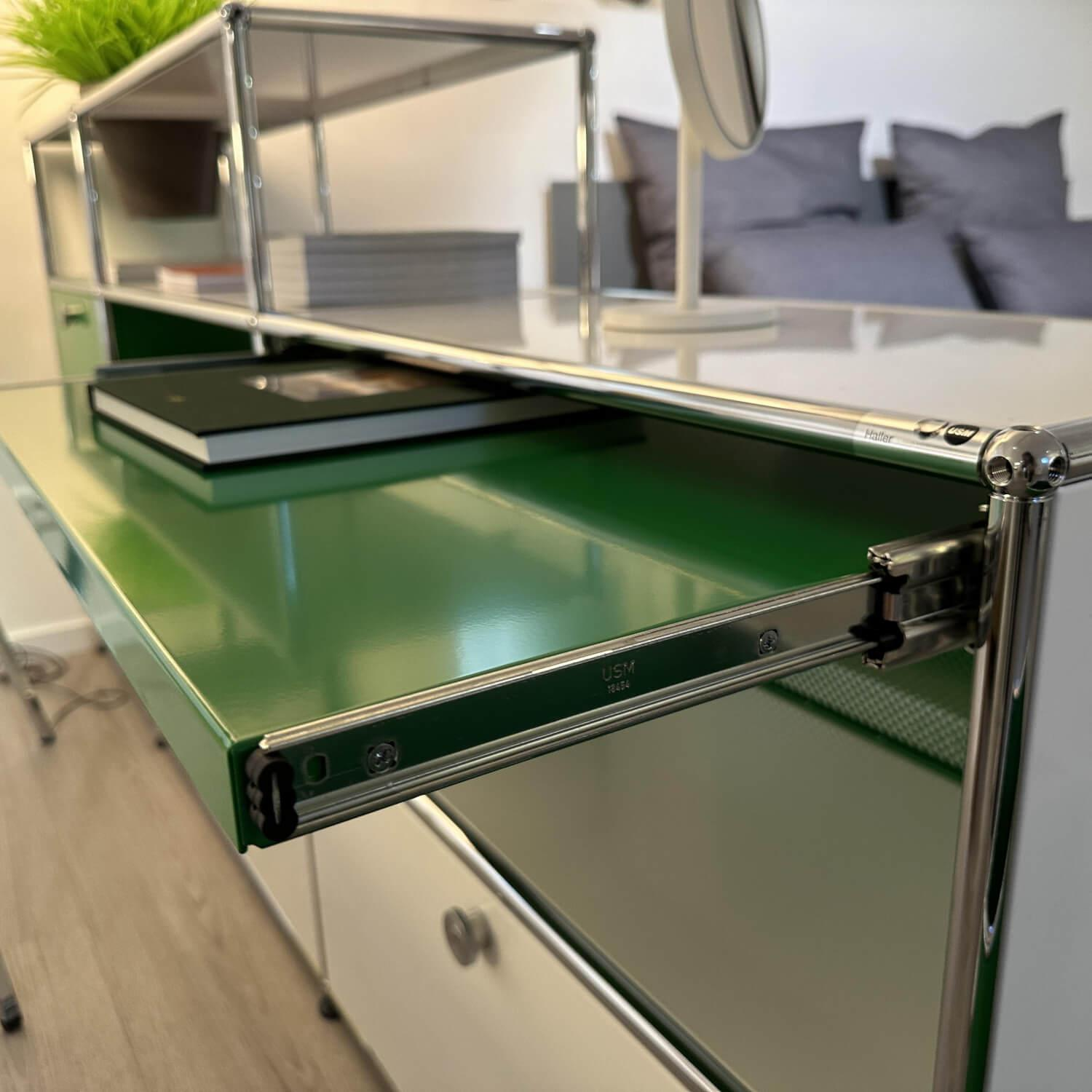 USM Haller - Sideboard Weiß Grün mit Rollbox Grün - 11